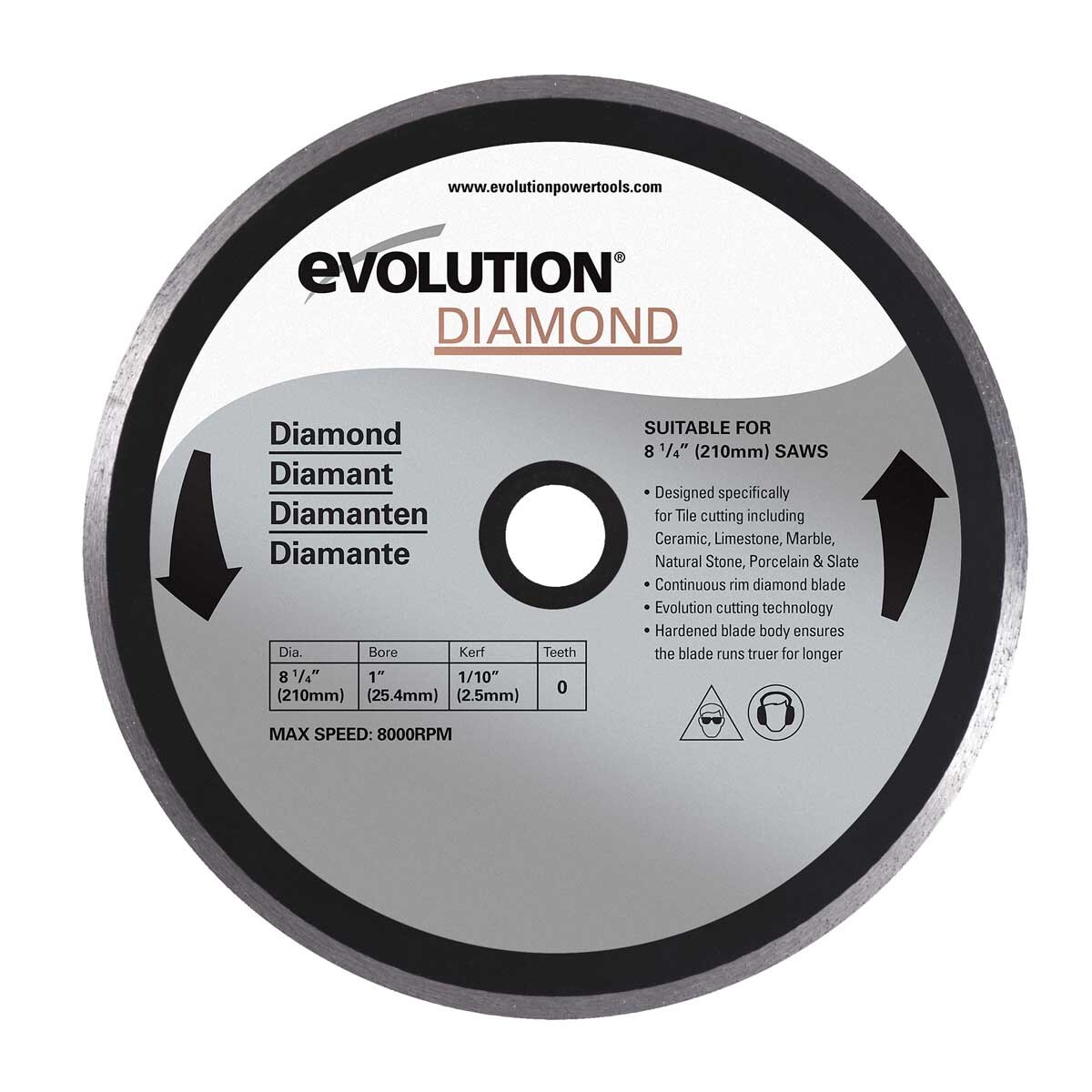 EVOLUTION Sägeblatt 210mm (7-14″“) Diamantscheibe | 00849713024831