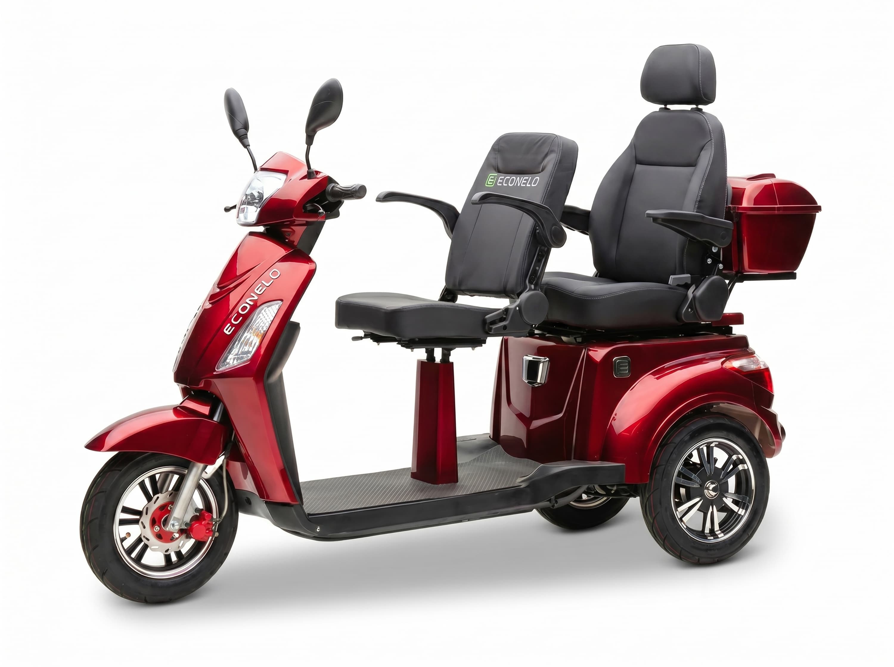 E-Seniorenmobil Billy 2.0, Blei-Akku, 3-Rad, 1000 Watt, Komfort-Sitz, Rot - Bild 1