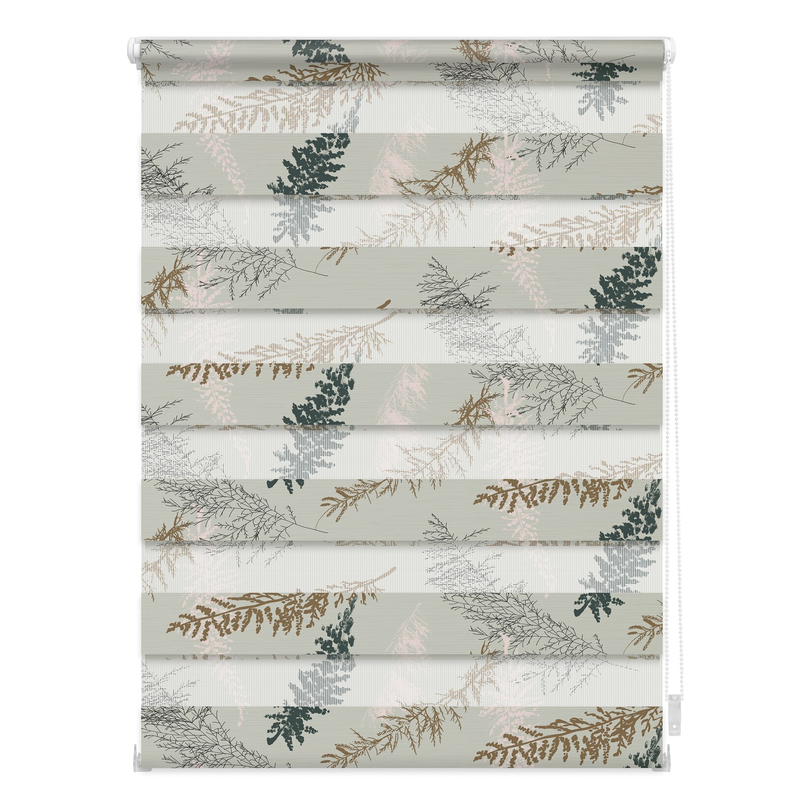 Lichtblick Duo Rollo Klemmfix, ohne Bohren, blickdicht, Fir Branches - Blau