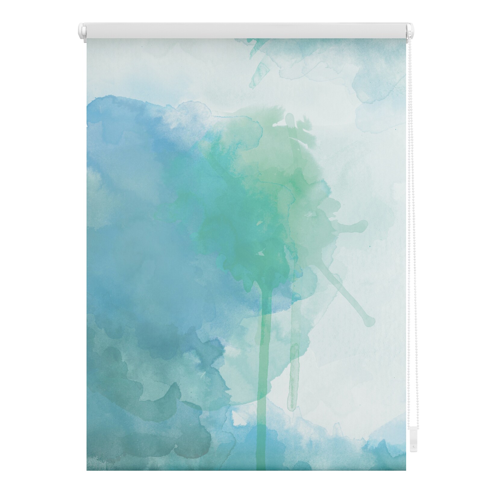 Lichtblick Rollo Klemmfix, ohne Bohren, blickdicht, Aquarell - Blau Grün