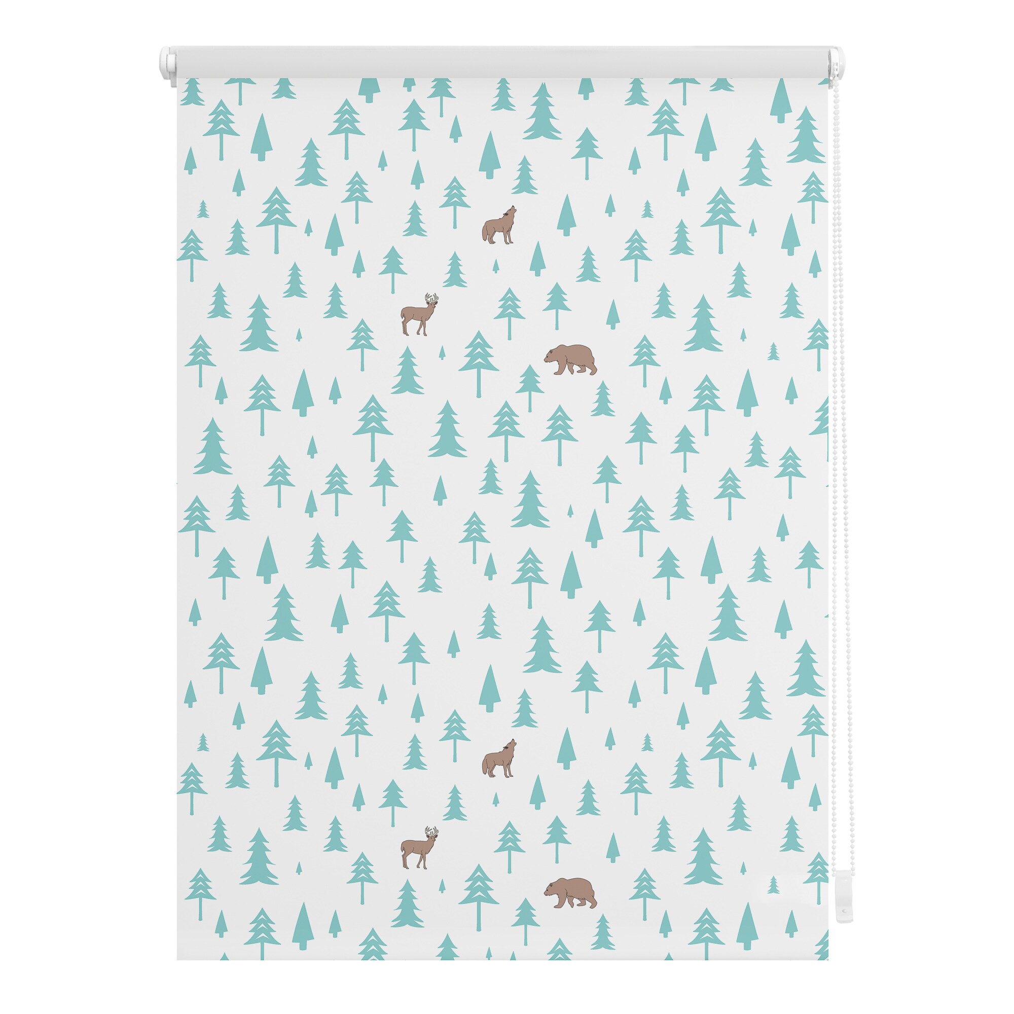 Lichtblick Rollo Klemmfix, ohne Bohren, blickdicht, Okko - Wei&szlig; T&uuml;rkis - Bild 1