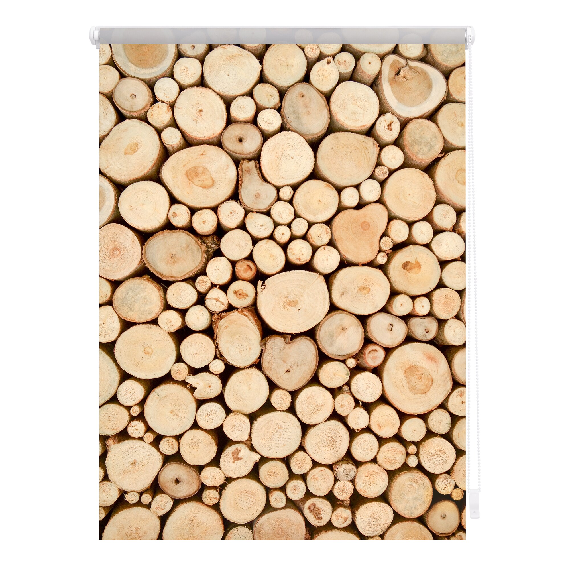 Lichtblick Rollo Klemmfix, ohne Bohren, blickdicht, Holzstapel - Braun - Bild 1