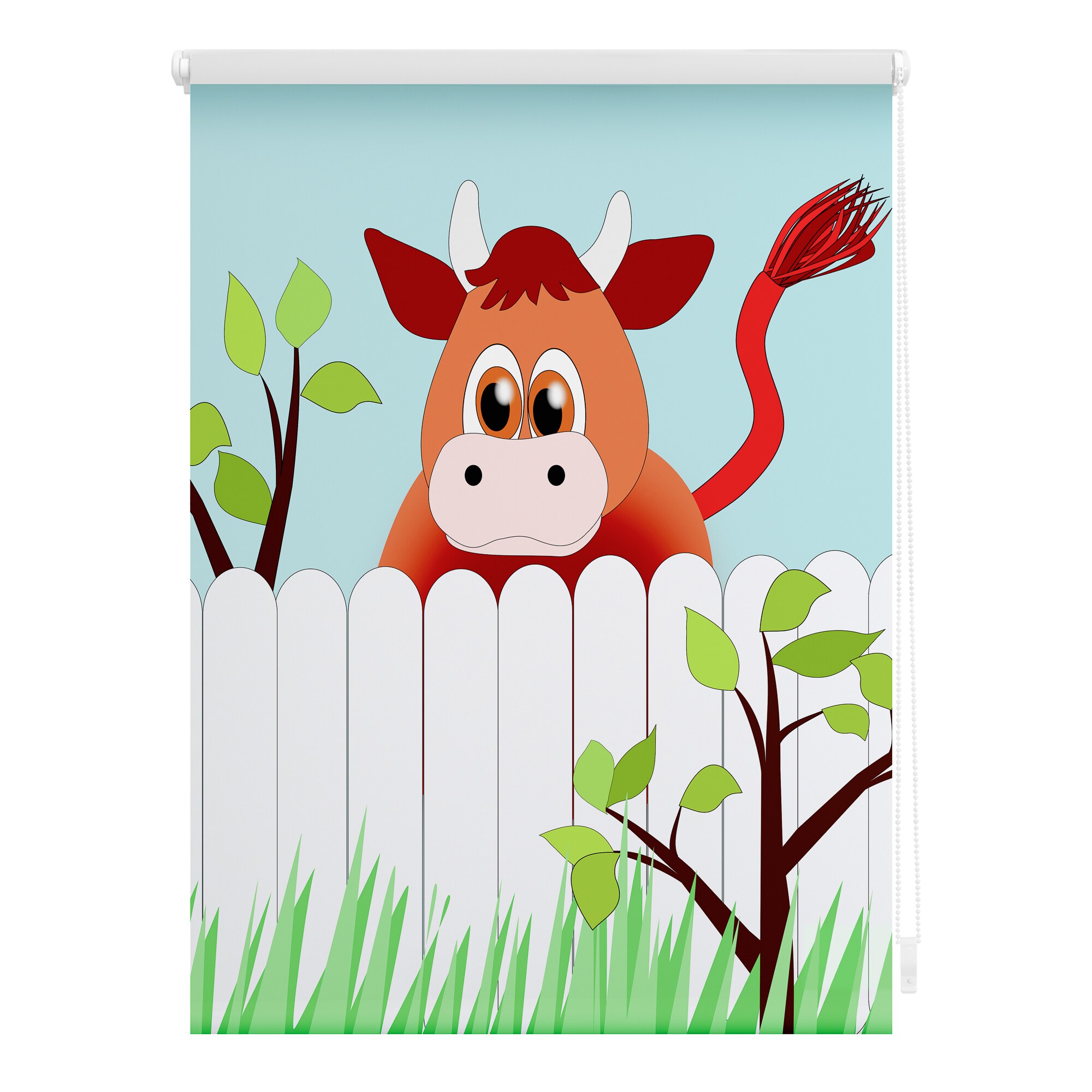 Lichtblick Rollo Klemmfix, ohne Bohren, blickdicht, Ochse Otto - Bunt - Bild 1