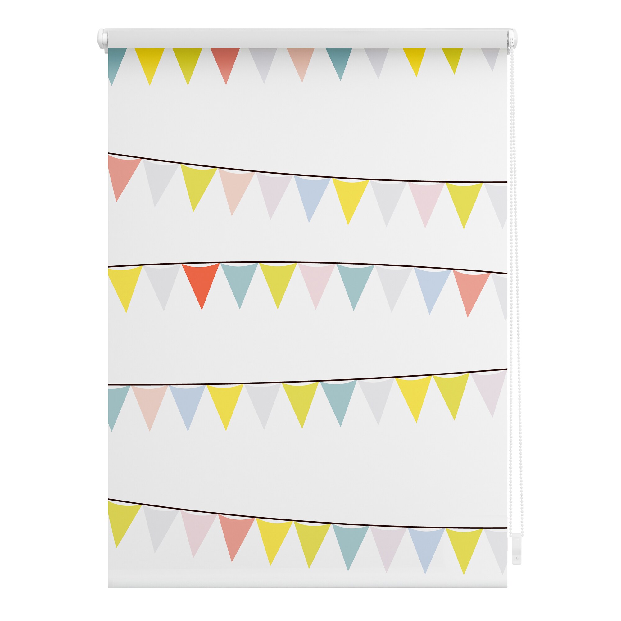 Lichtblick Rollo Klemmfix, ohne Bohren, blickdicht, Wimpelkette - Bunt - Bild 1