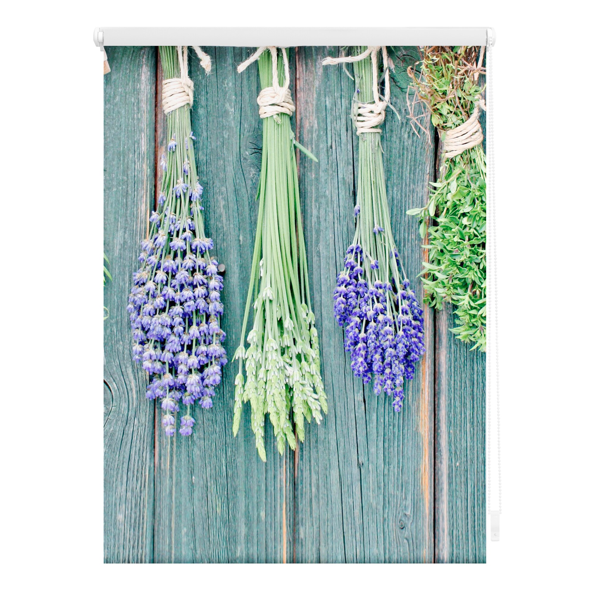 Lichtblick Rollo Klemmfix, ohne Bohren, blickdicht, Kr&auml;uter - Petrol - Bild 1