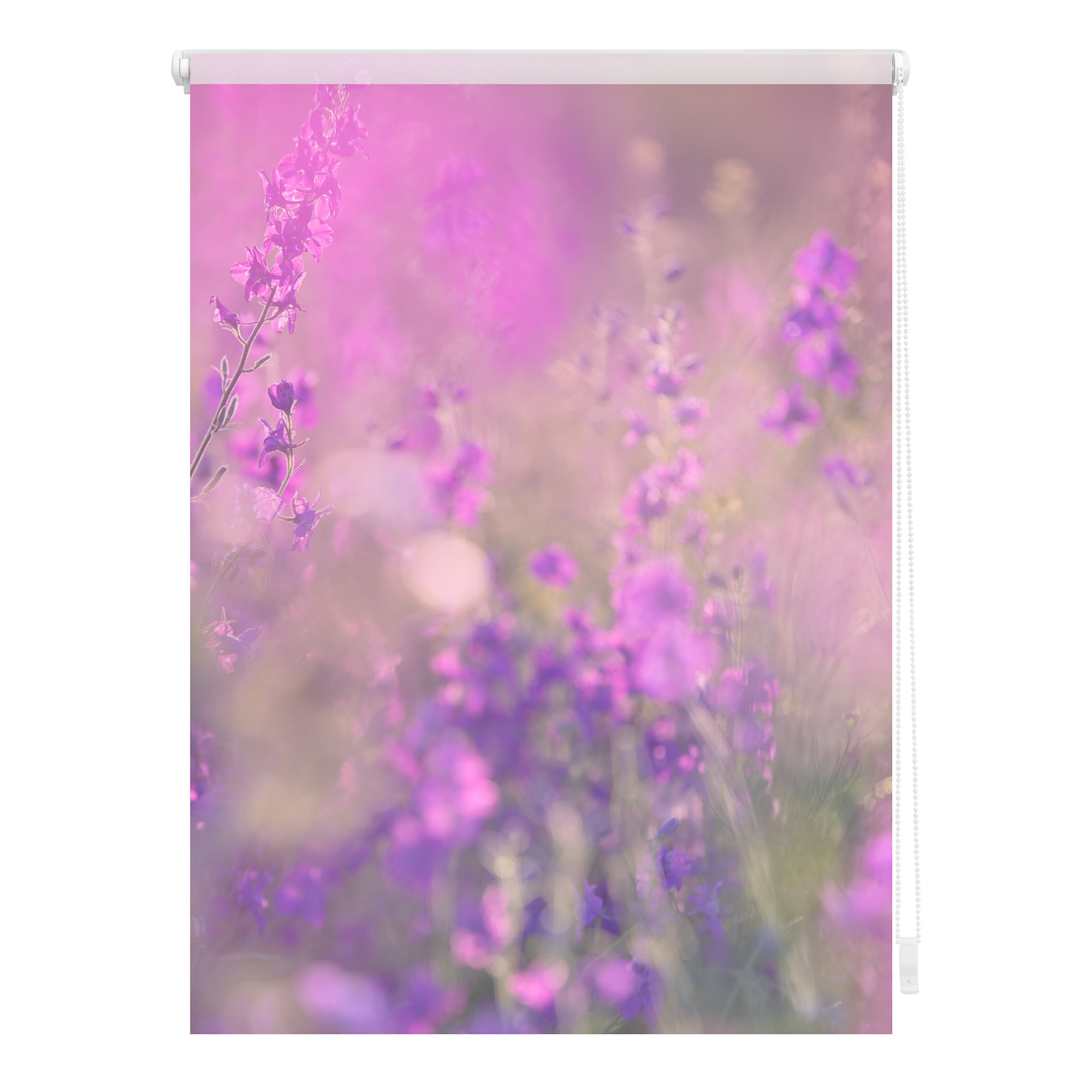 Lichtblick Rollo Klemmfix, ohne Bohren, blickdicht, Blumenwiese - Fuchsia Violett - Bild 1