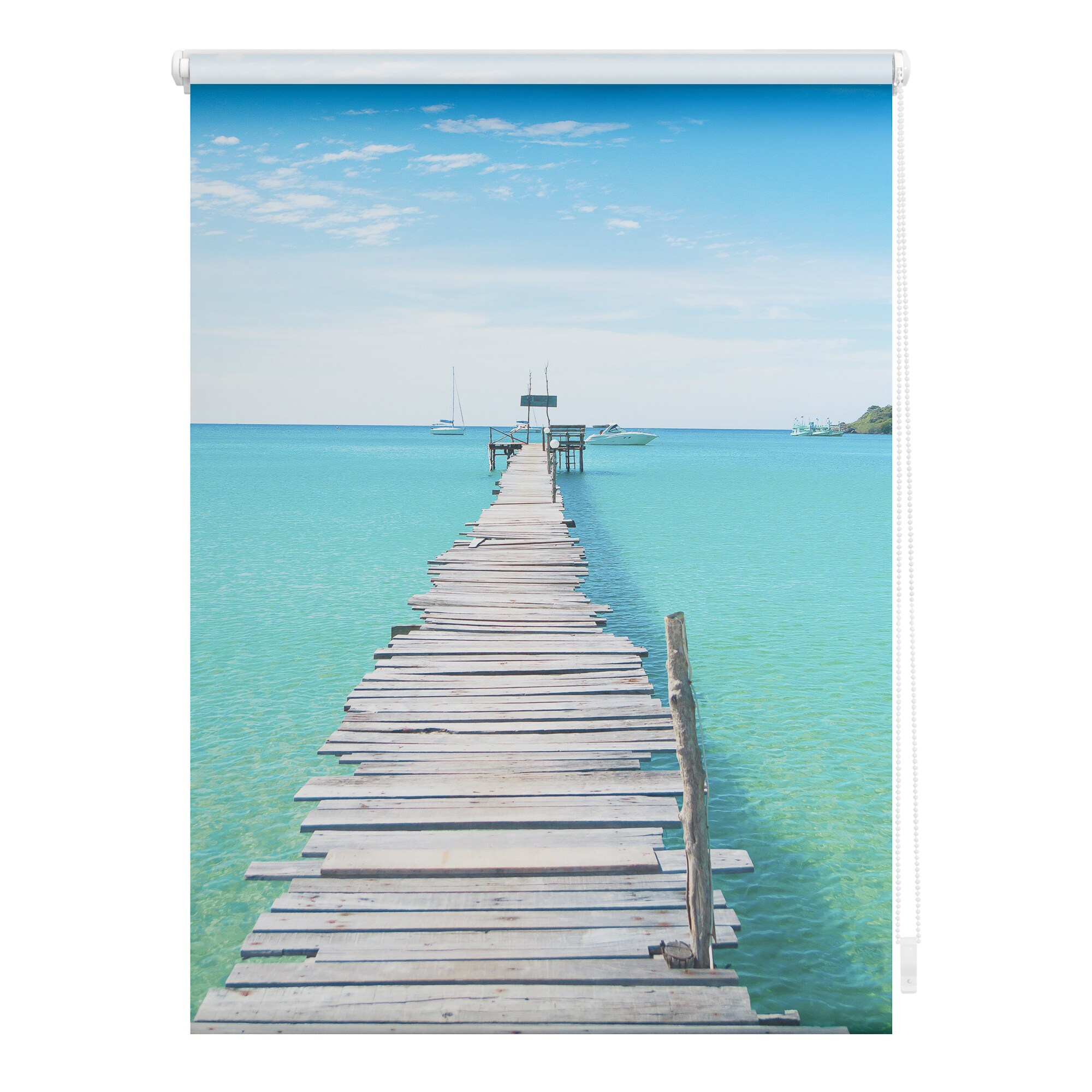 Lichtblick Rollo Klemmfix, ohne Bohren, blickdicht, El Mar - Blau - Bild 1