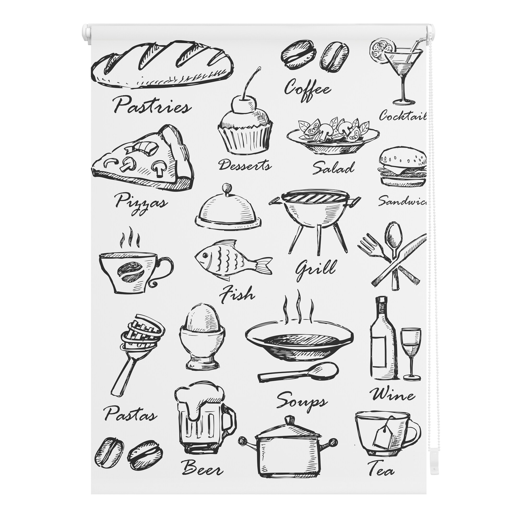 Lichtblick Rollo Klemmfix, ohne Bohren, blickdicht, Men&uuml; - Schwarz Wei&szlig; - Bild 1