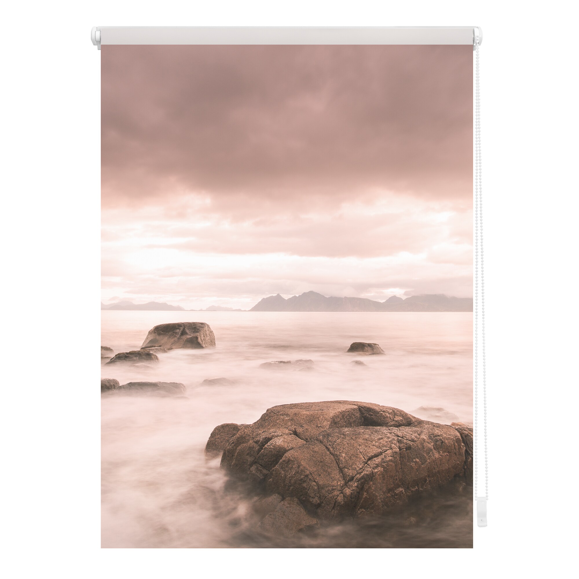 Lichtblick Rollo Klemmfix, ohne Bohren, blickdicht, Stone - Grau Rot - Bild 1