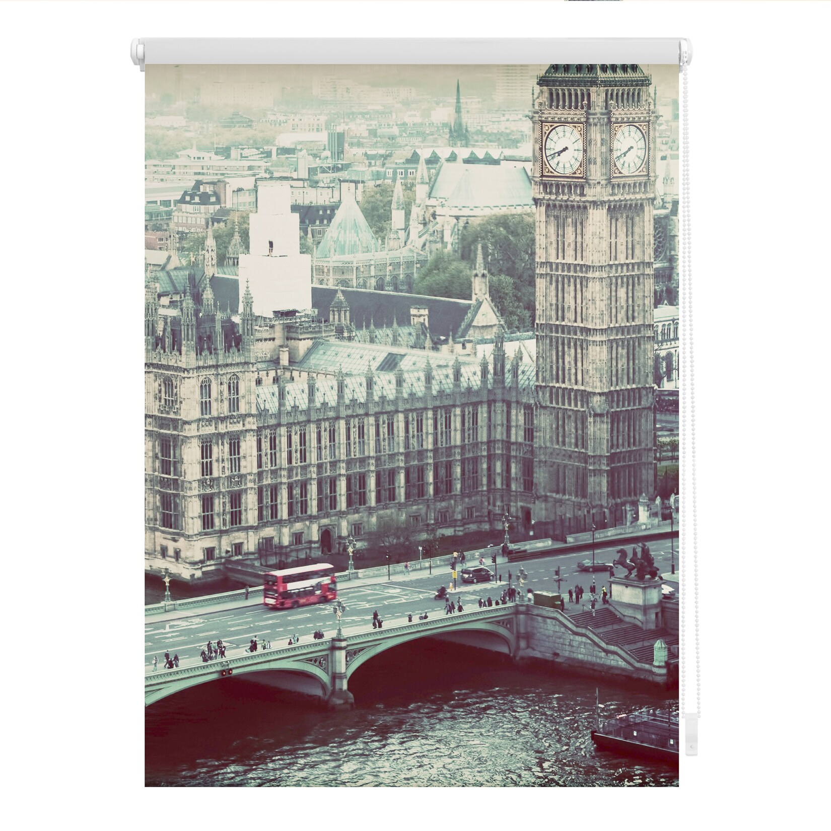 Lichtblick Rollo Klemmfix, ohne Bohren, blickdicht, London Westminster - Grau