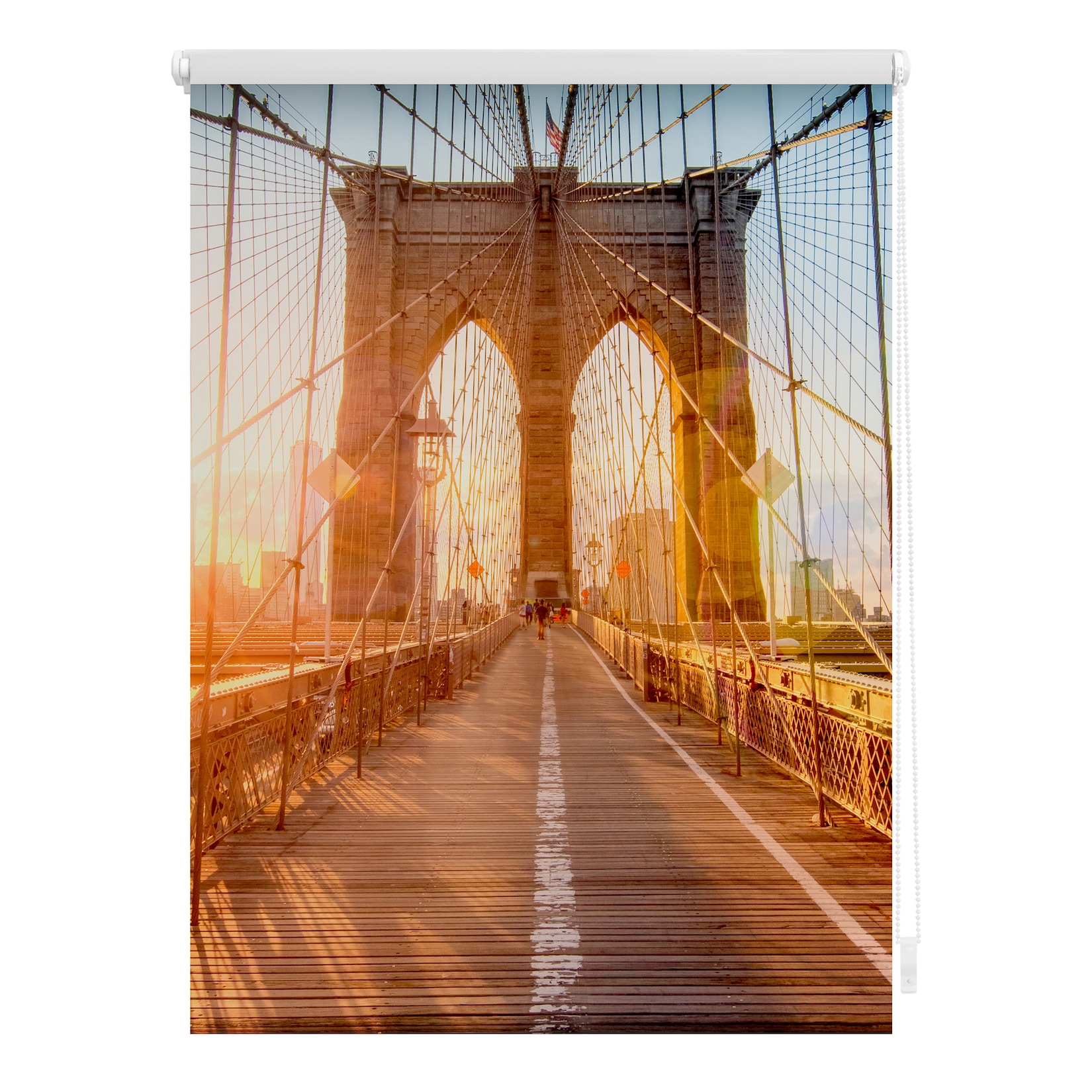 Lichtblick Rollo Klemmfix, ohne Bohren, blickdicht, Brooklyn Bridge - Orange