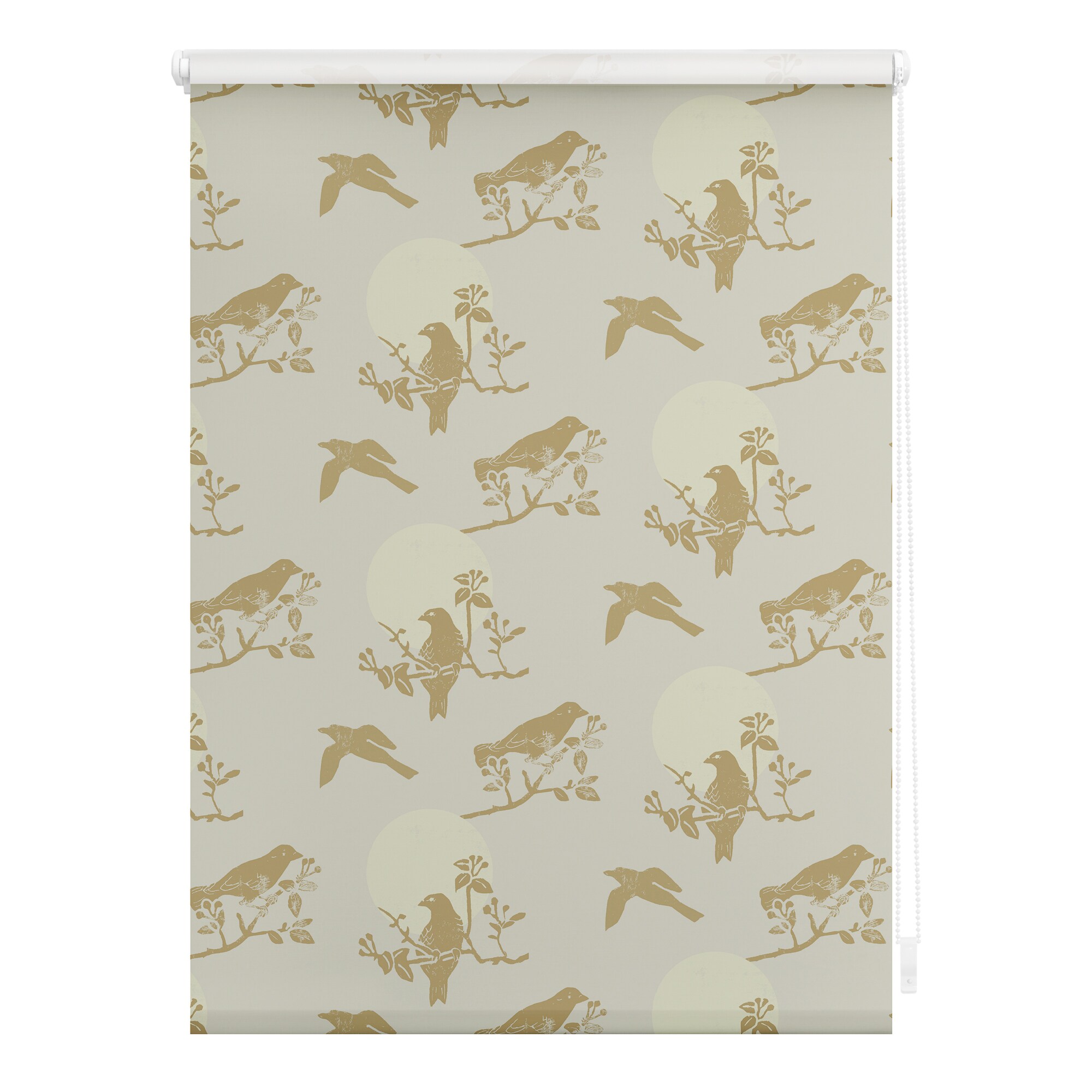 Lichtblick Rollo Klemmfix, ohne Bohren, blickdicht, Moon Birds - Beige - Bild 1
