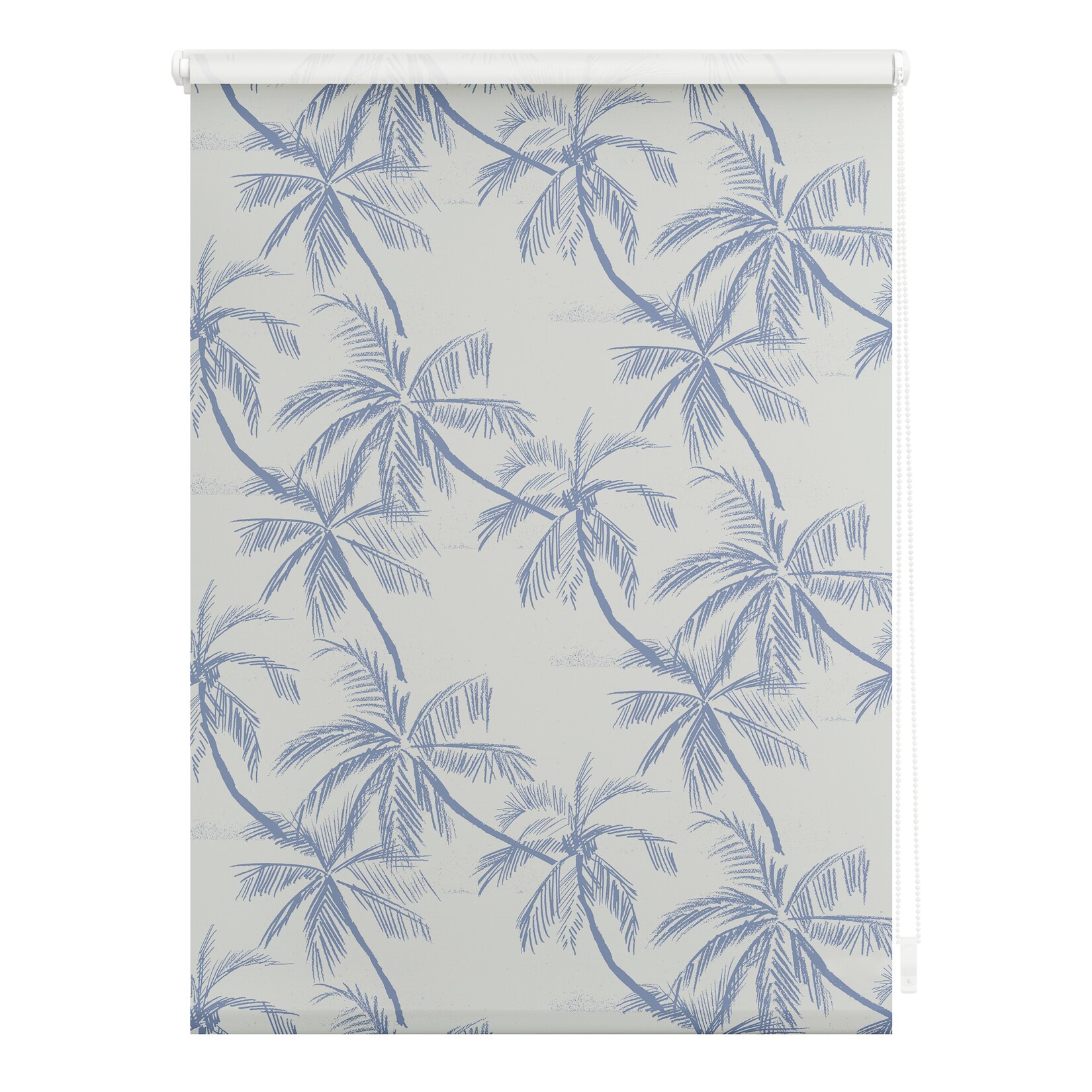 Lichtblick Rollo Klemmfix, ohne Bohren, blickdicht, Blueprint Palms - Blau
