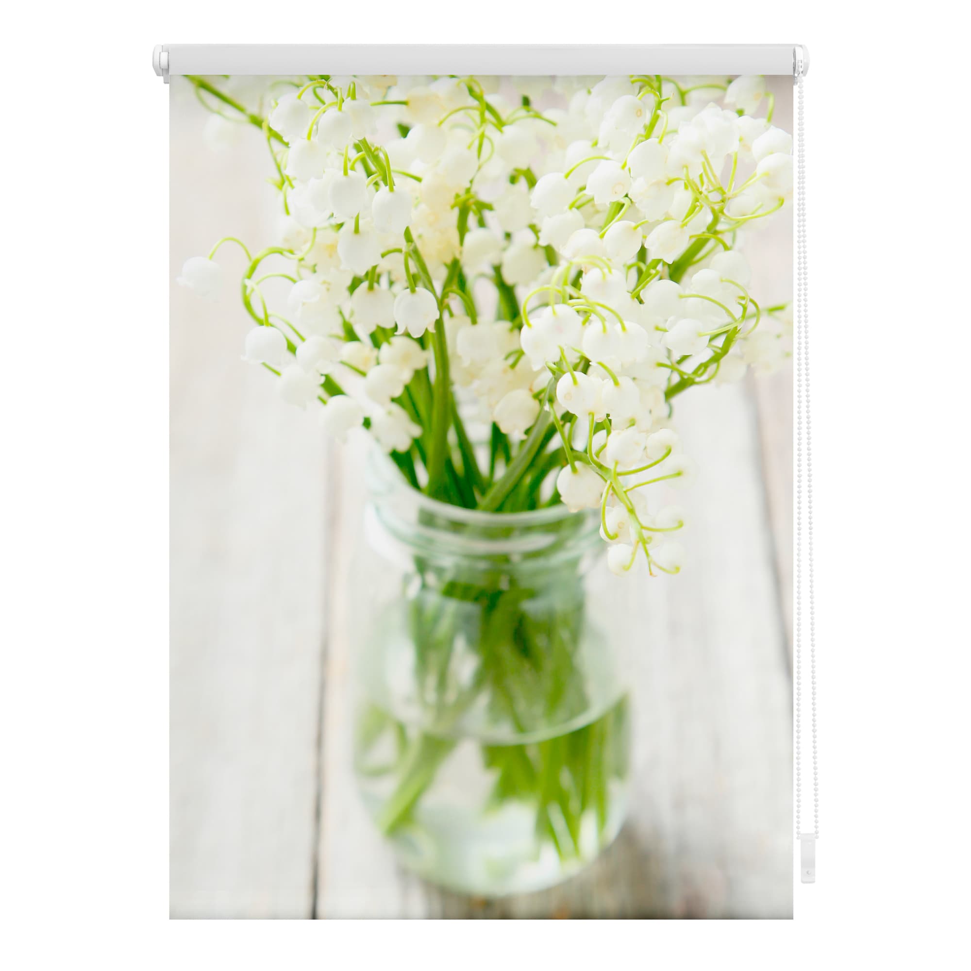 Lichtblick Rollo Klemmfix, ohne Bohren, Verdunkelung, Maigl&ouml;ckchen - Wei&szlig; - Bild 1