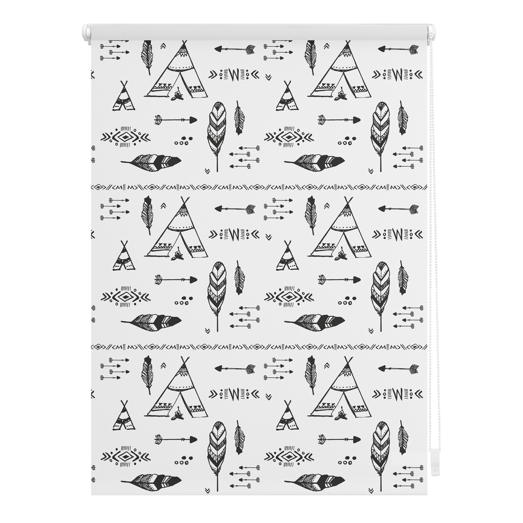 Lichtblick Rollo Klemmfix, ohne Bohren, Verdunkelung, Tipi  - Schwarz Wei&szlig; - Bild 1