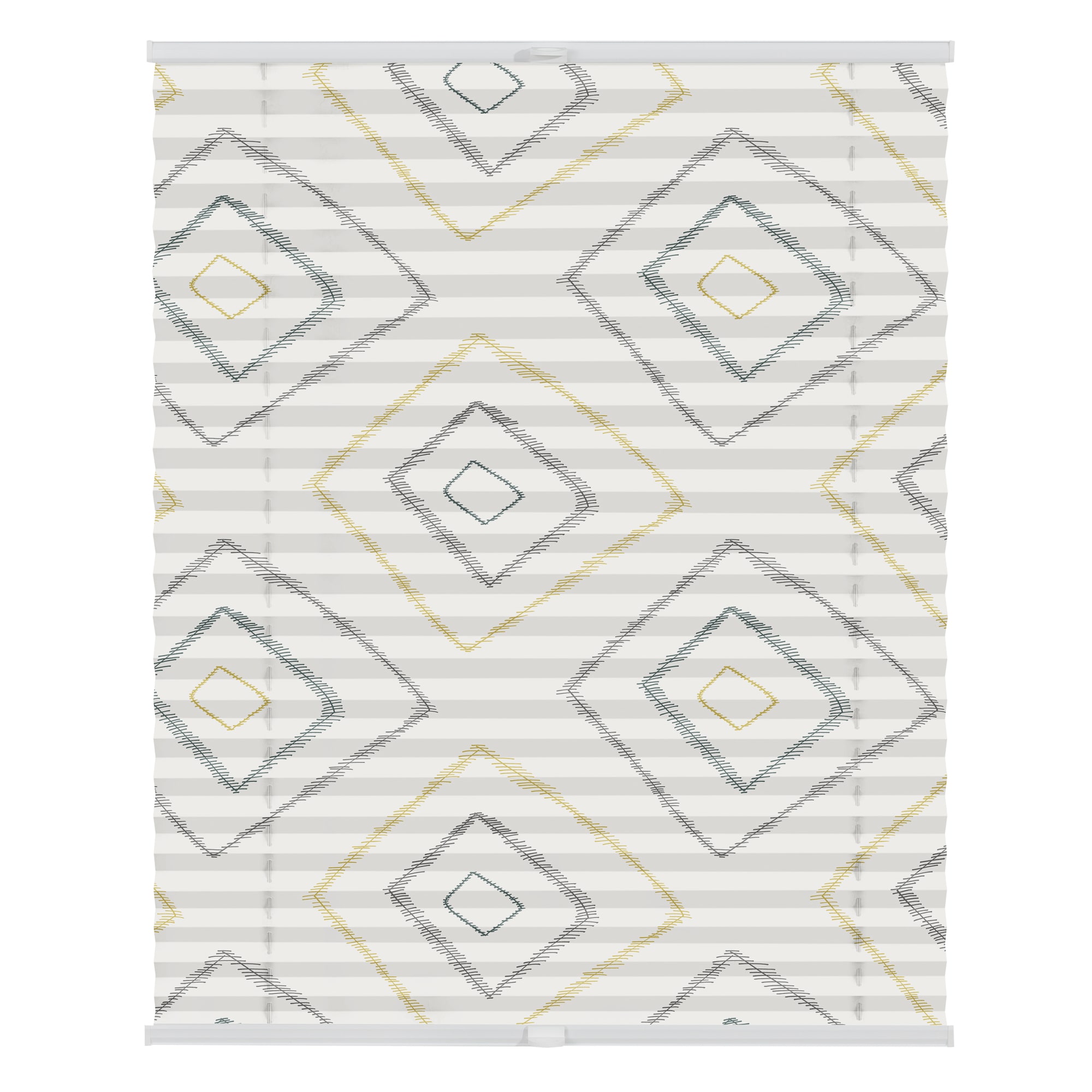 Lichtblick Plissee Klemmfix, ohne Bohren, blickdicht, Stripy Boho Rectangle  - Beige - Bild 1