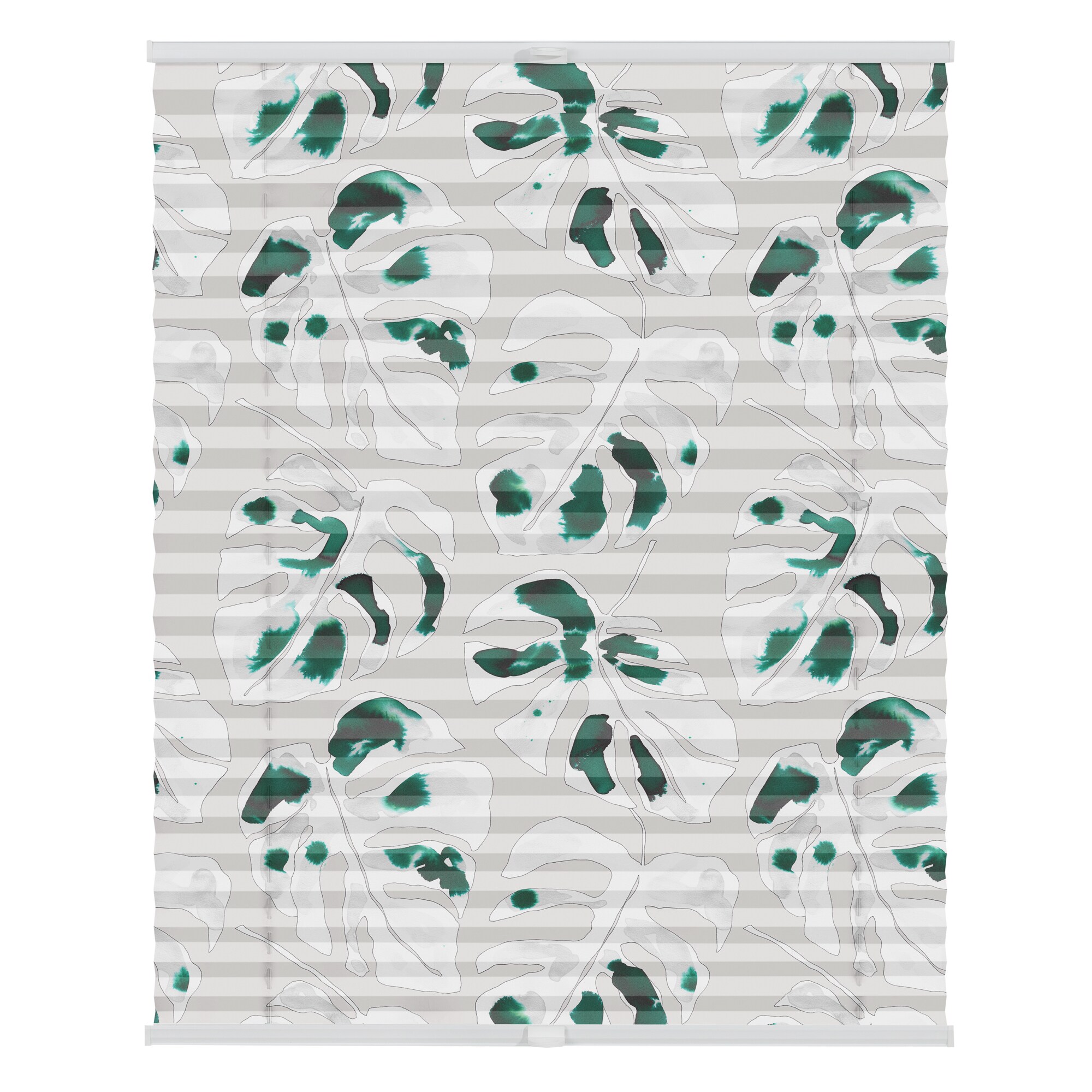 Lichtblick Plissee Klemmfix, ohne Bohren, blickdicht, Monstera - Gr&uuml;n - Bild 1