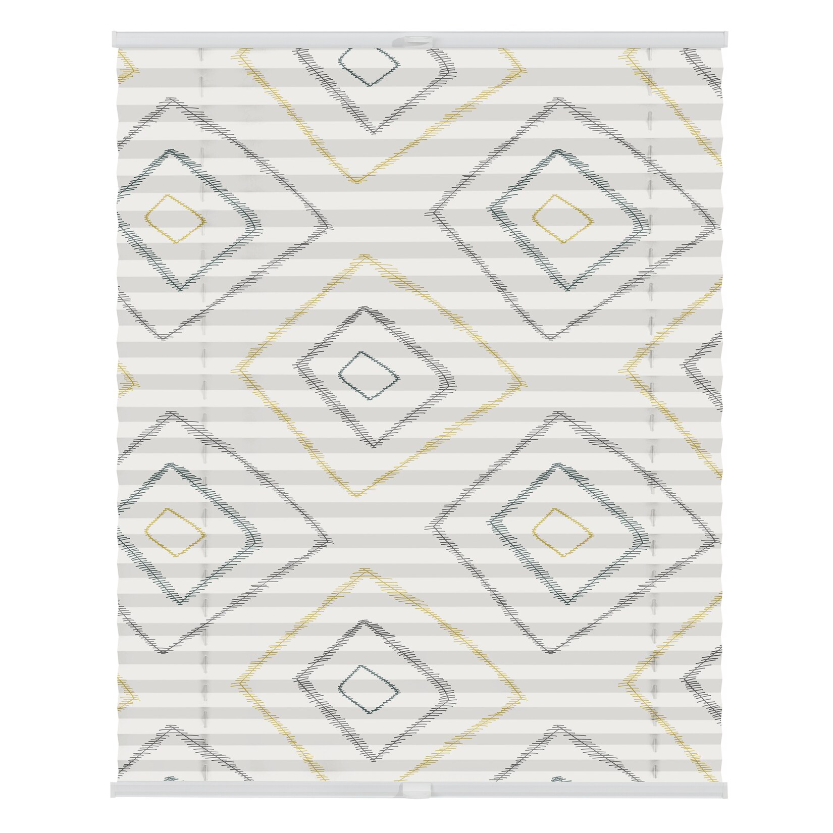 Lichtblick Plissee Klemmfix, ohne Bohren, blickdicht, Stripy Boho Rectangle - Beige
