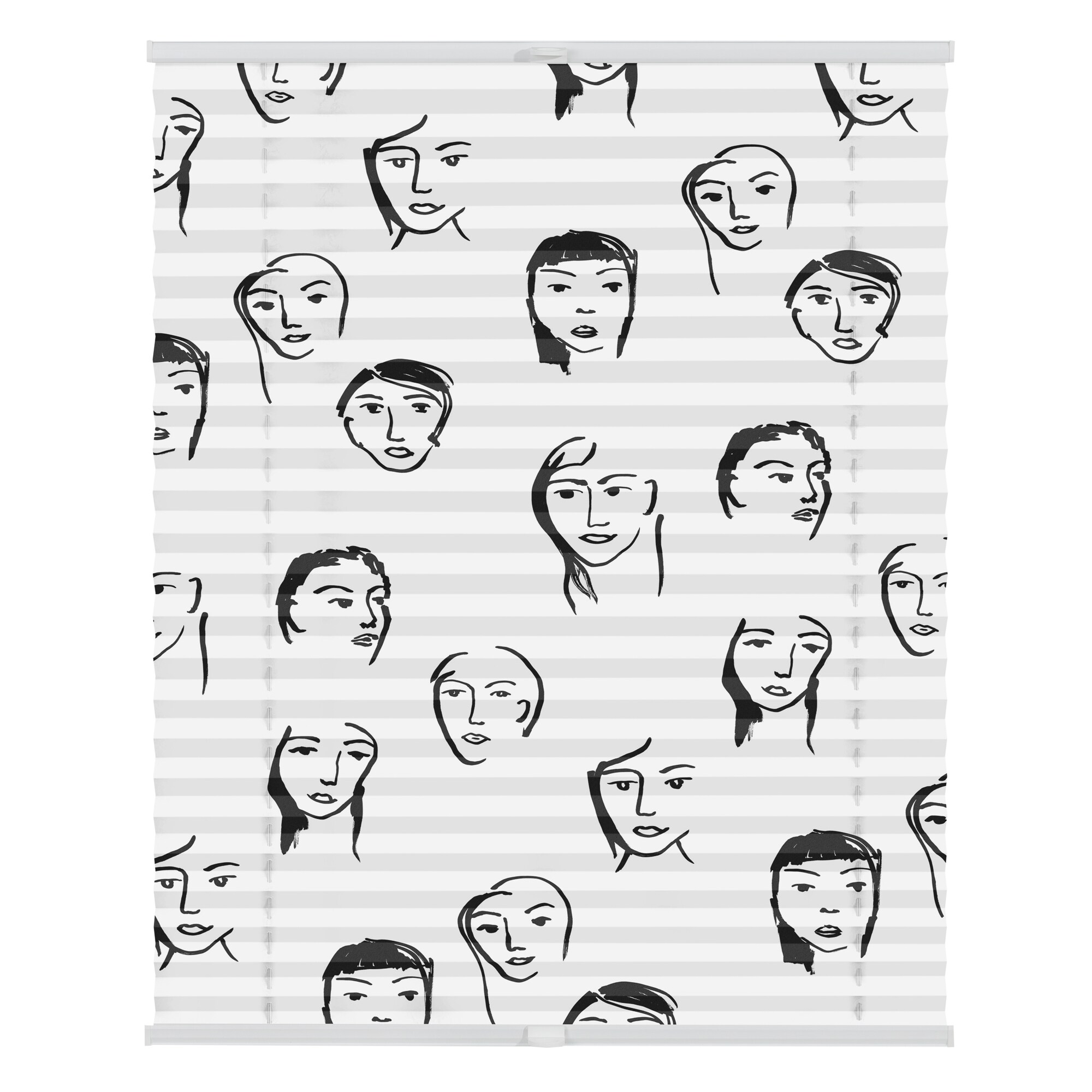 Lichtblick Plissee Klemmfix, ohne Bohren, blickdicht, Faces - Schwarz - Bild 1