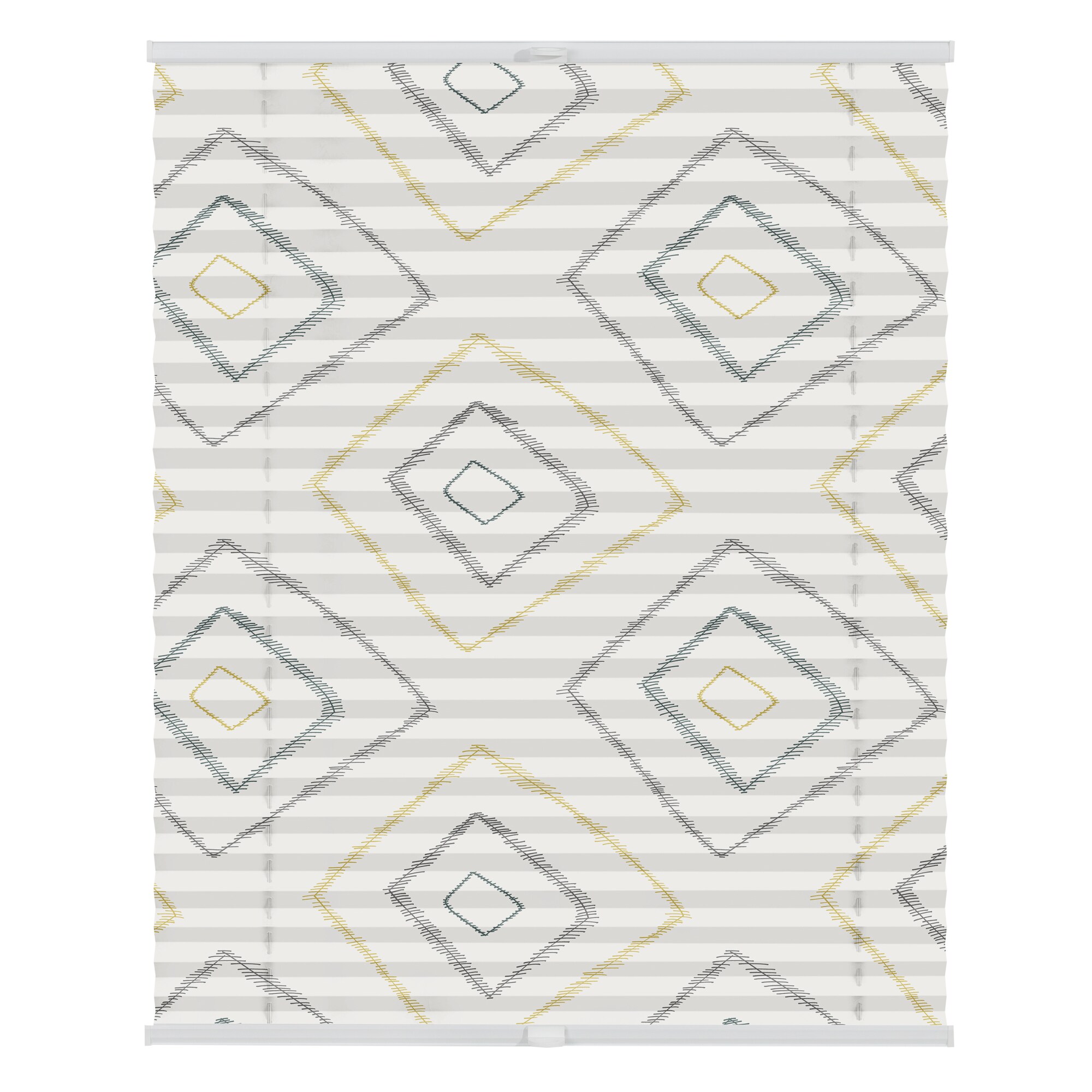Lichtblick Plissee Klemmfix, ohne Bohren, blickdicht, Stripy Boho Rectangle  - Beige - Bild 1