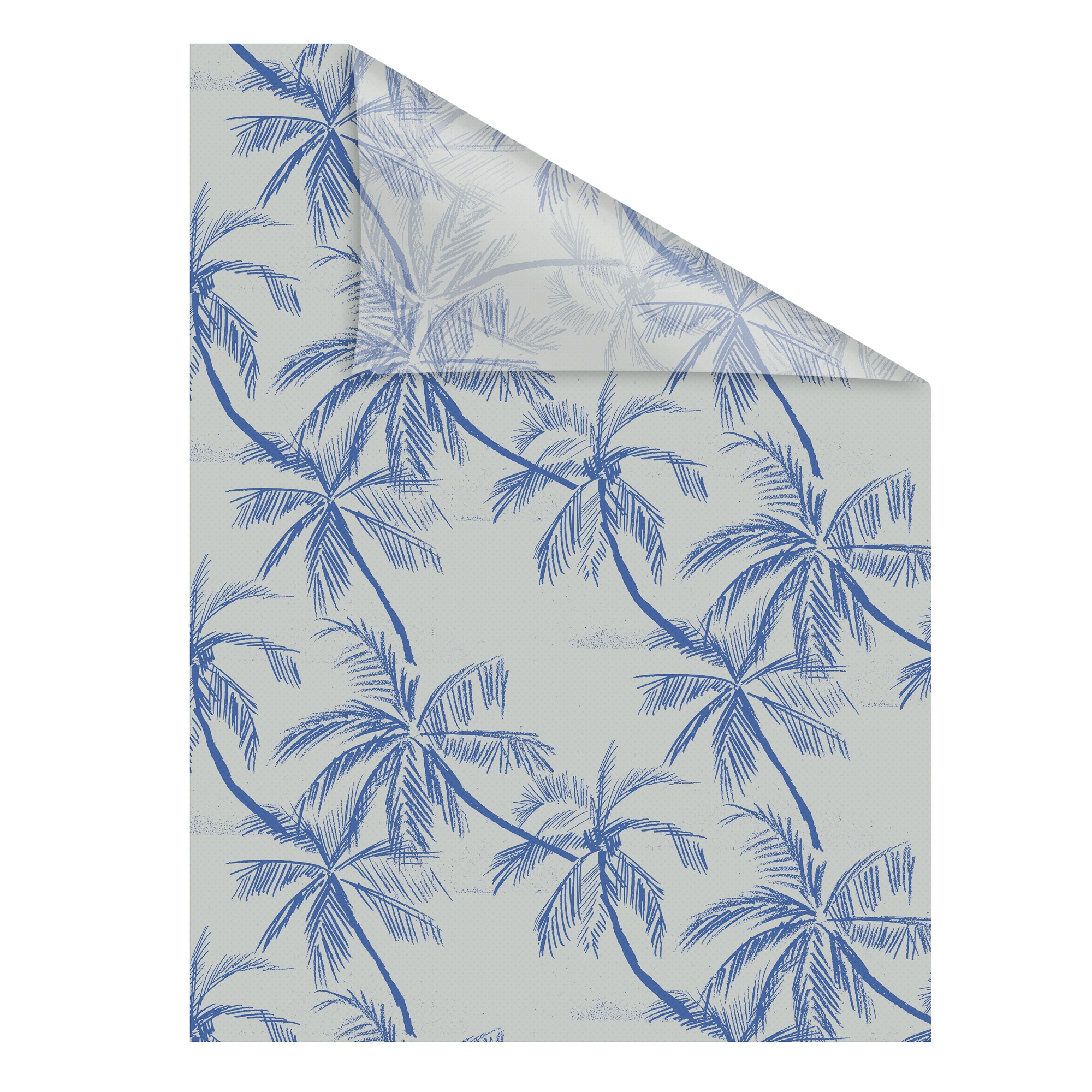 Lichtblick Fensterfolie selbstklebend, Sichtschutz, Blueprint Palms - Blau - Bild 1