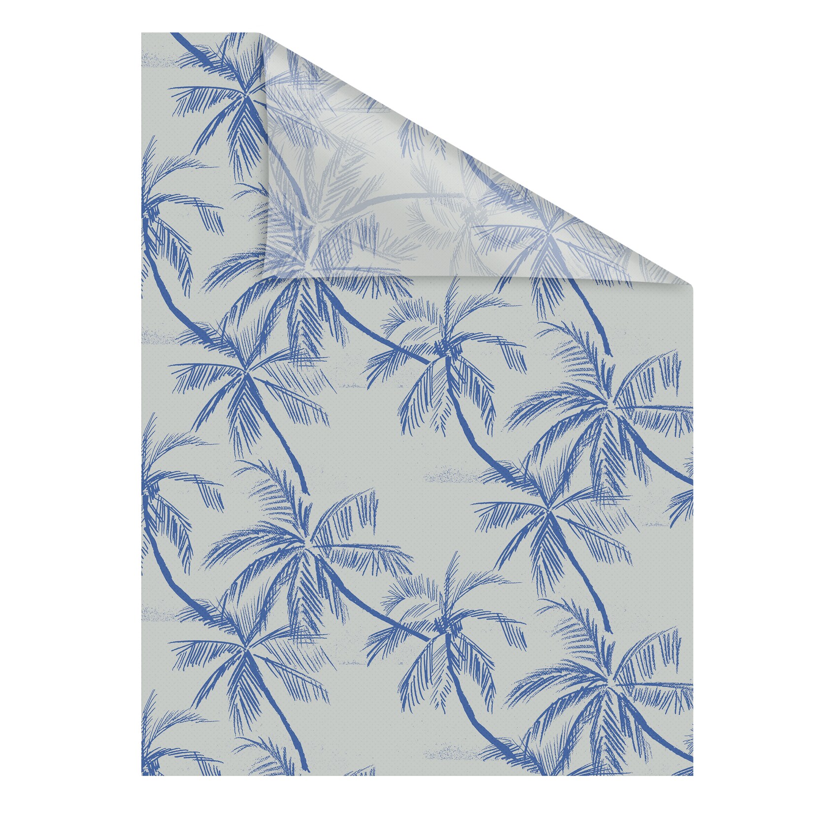 Lichtblick Fensterfolie selbstklebend, Sichtschutz, Blueprint Palms - Blau