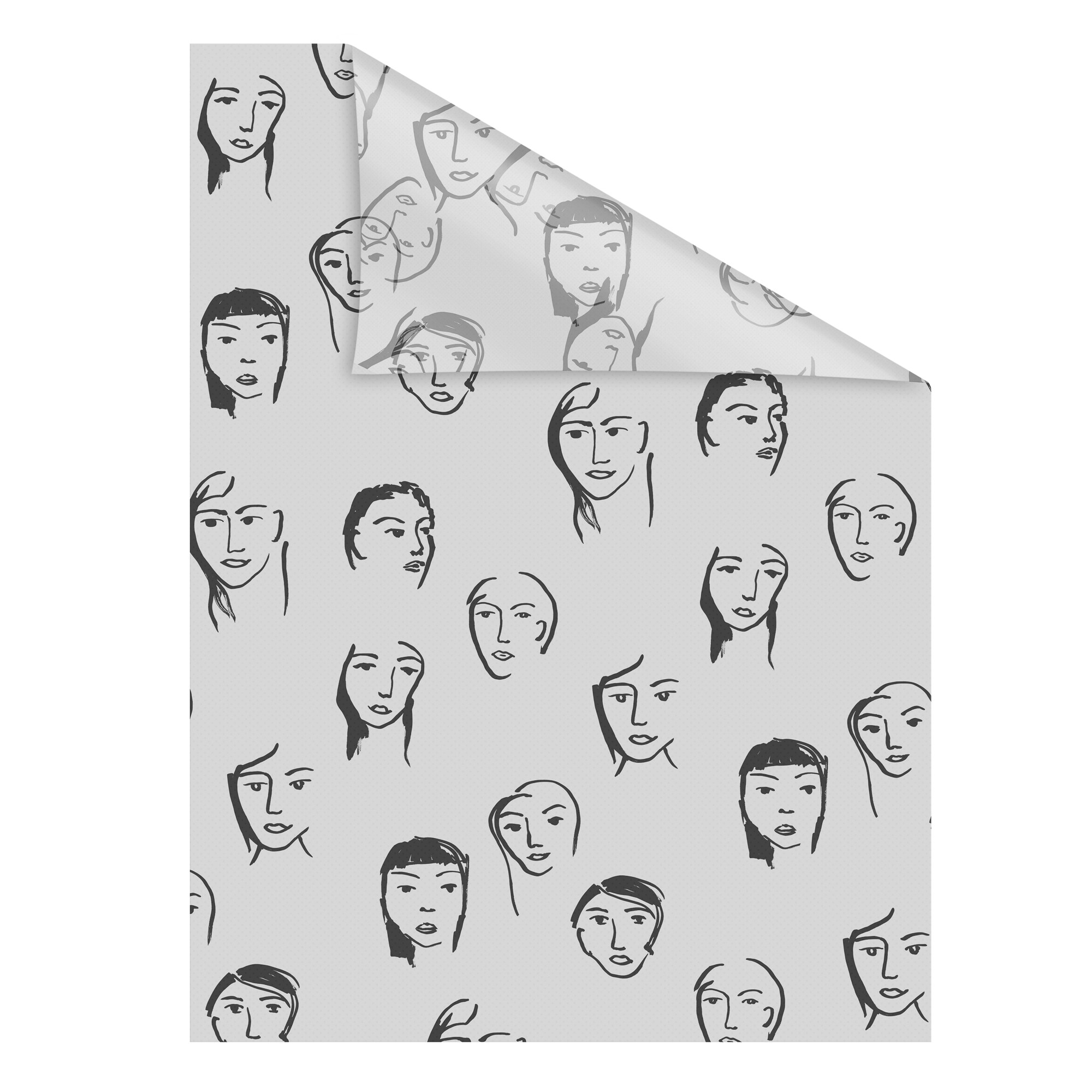 Lichtblick Fensterfolie selbstklebend, Sichtschutz, Faces - Schwarz - Bild 1