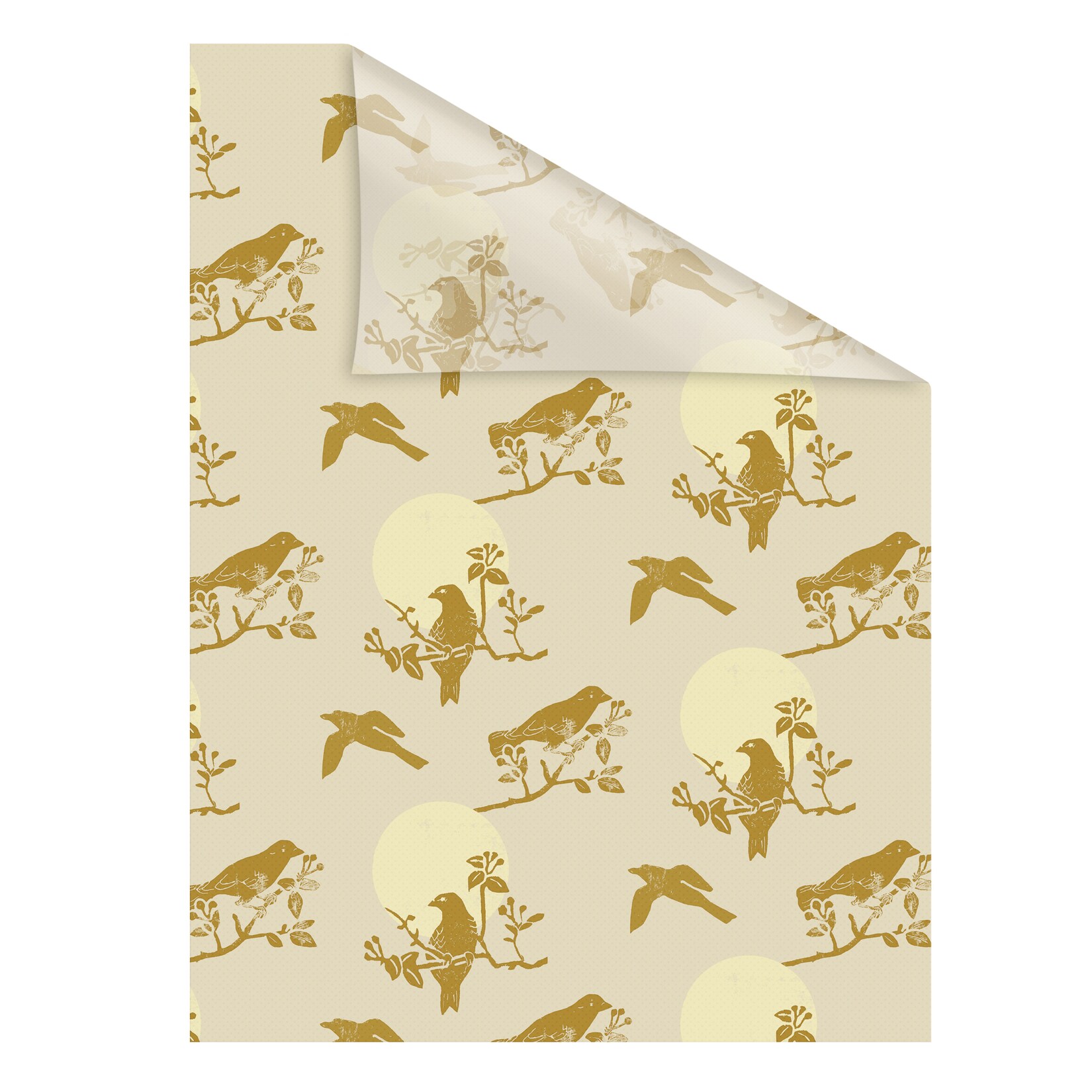 Lichtblick Fensterfolie selbstklebend, Sichtschutz, Moon Birds - Beige