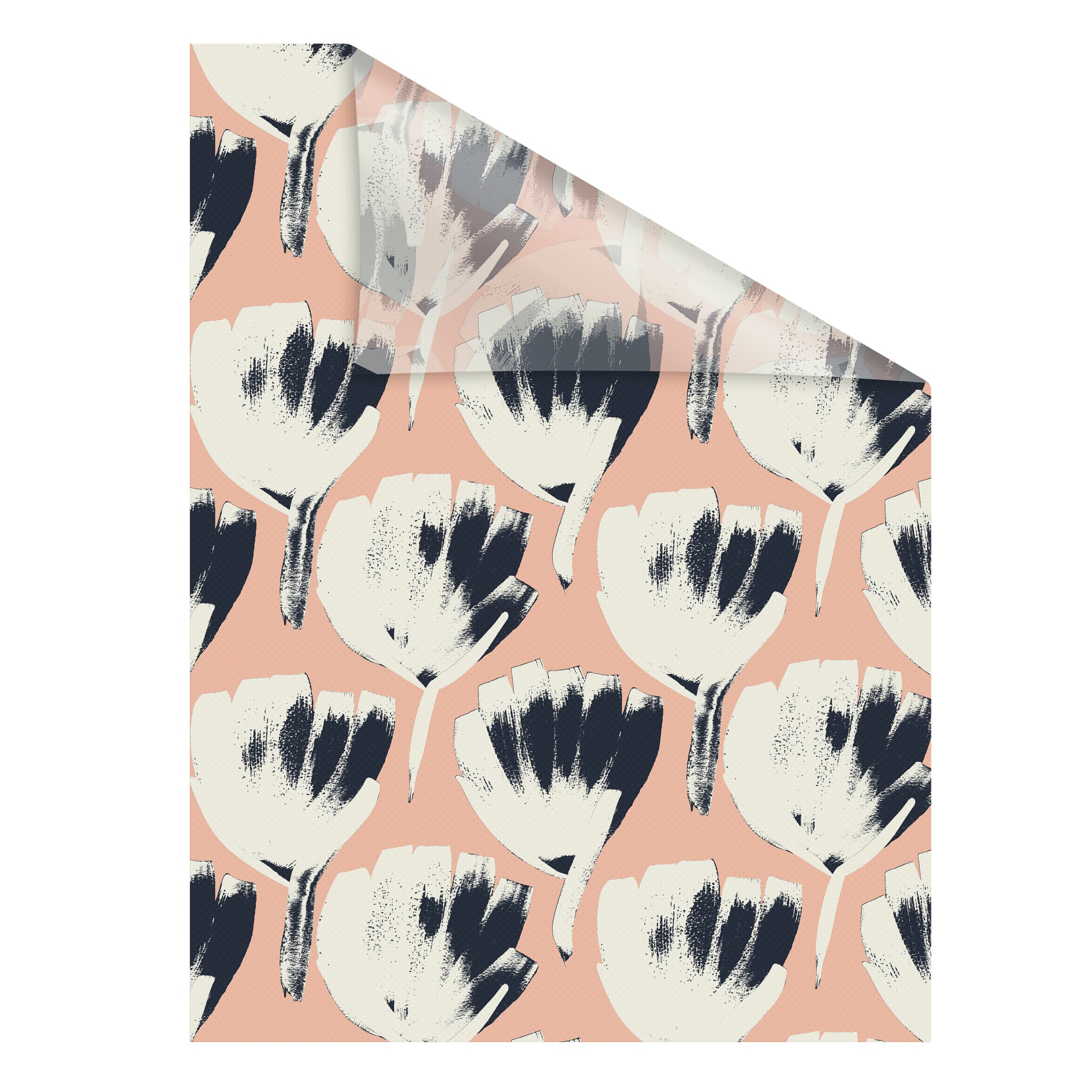 Lichtblick Fensterfolie selbstklebend, Sichtschutz, Jumbo Flowers on salmon - Rot - Bild 1