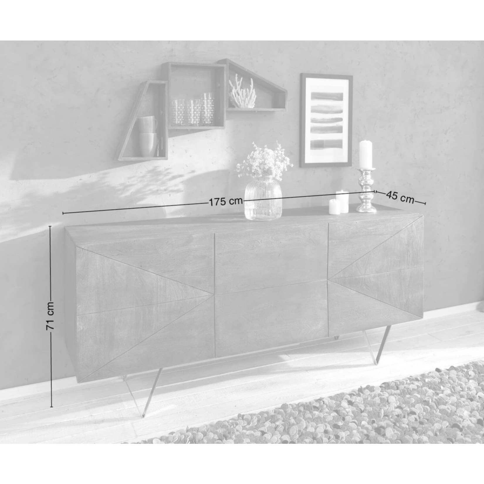 Kommode Wyatt Akazie Braun 175 Cm 3d Optik Mittig Edelstahl Design Sideboard Online Kaufen Bei Netto