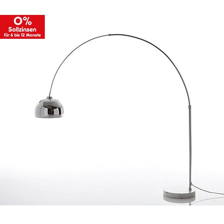 Stehlampe Big-Deal XL Silber Weiss dimmbar höhenverstellbar Bogenleuchte - Bild 1