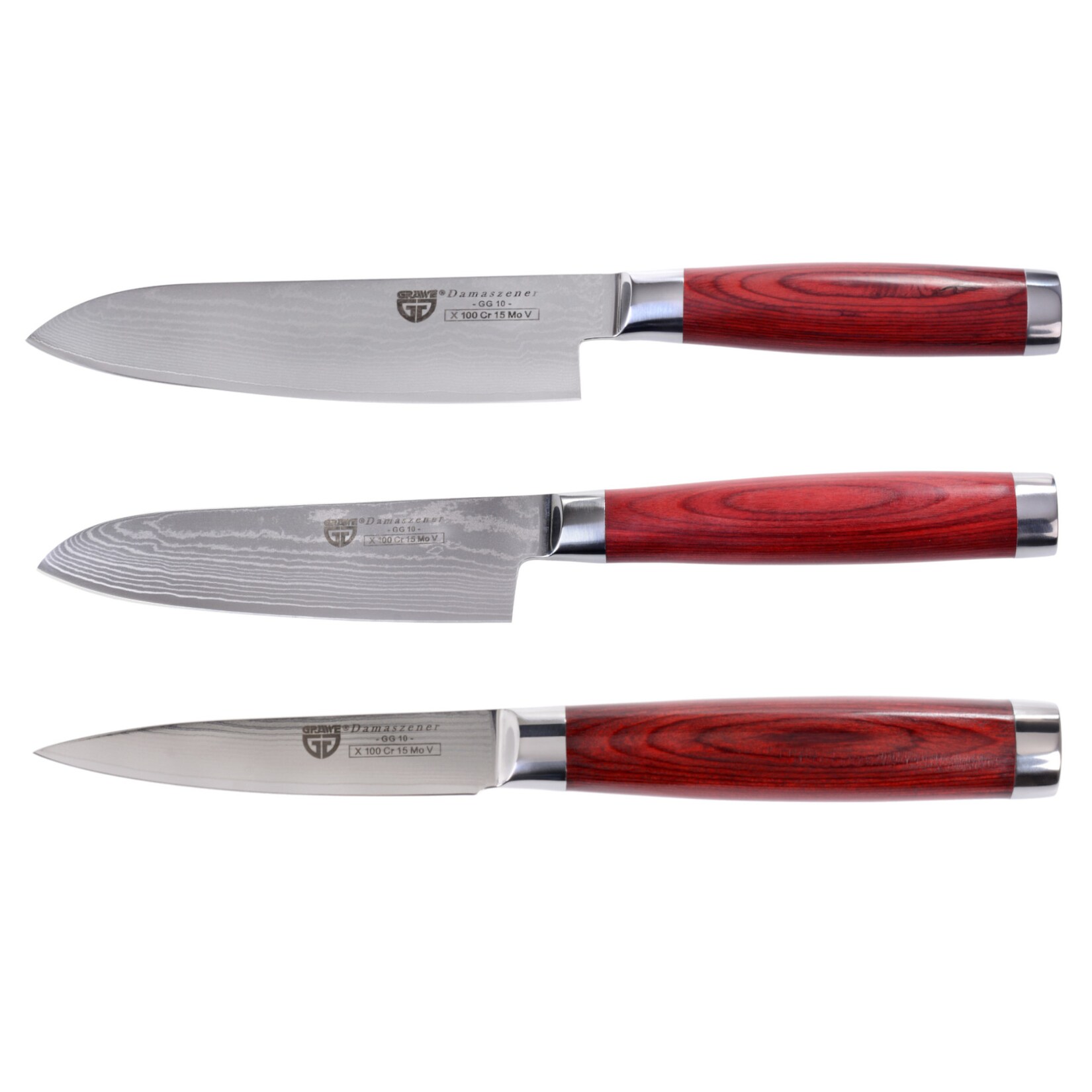 GRÄWE Damastmesser-Set RED-PAKKAWOOD | 04010094017095