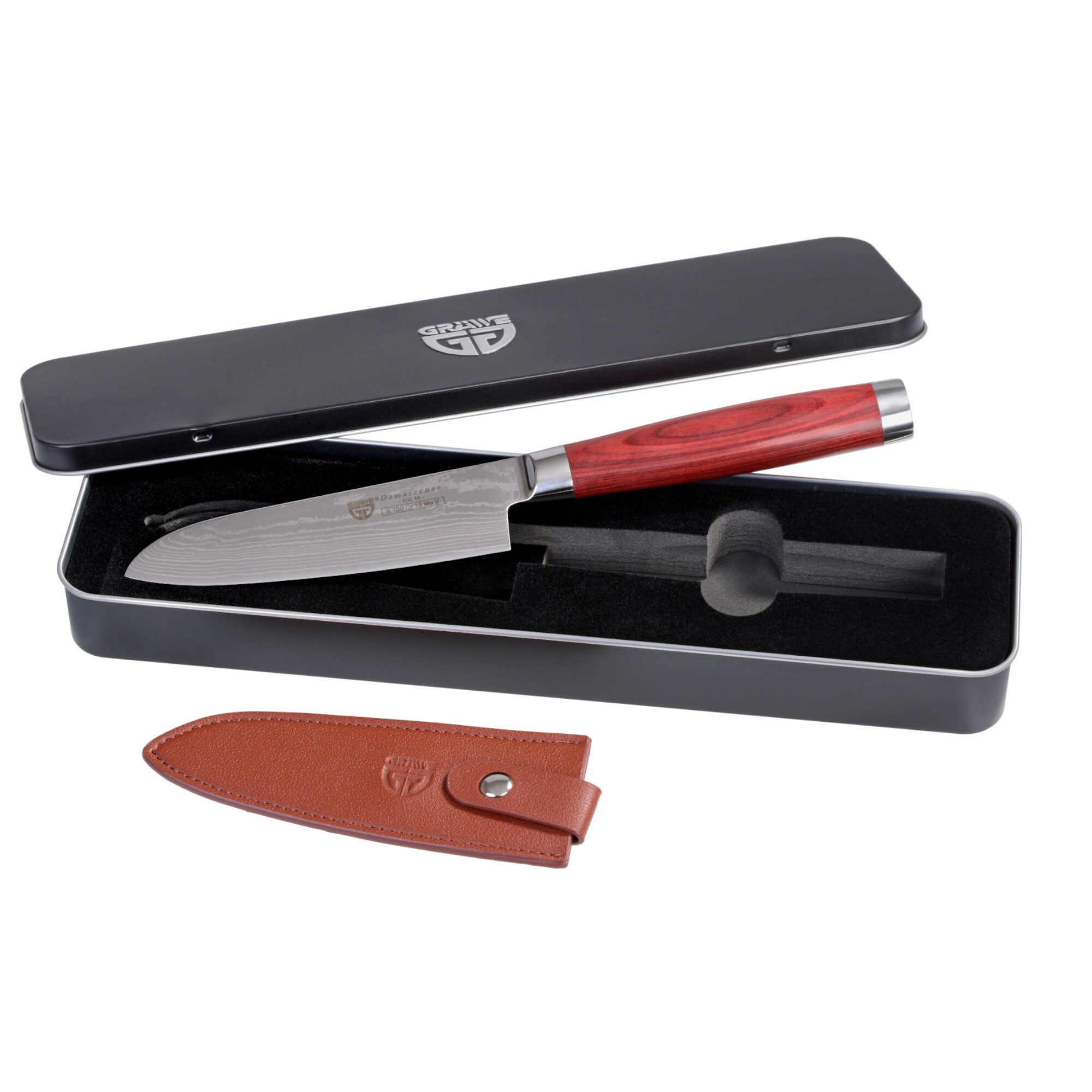 GR&Auml;WE Santokumesser RED-PAKKAWOOD - Bild 1