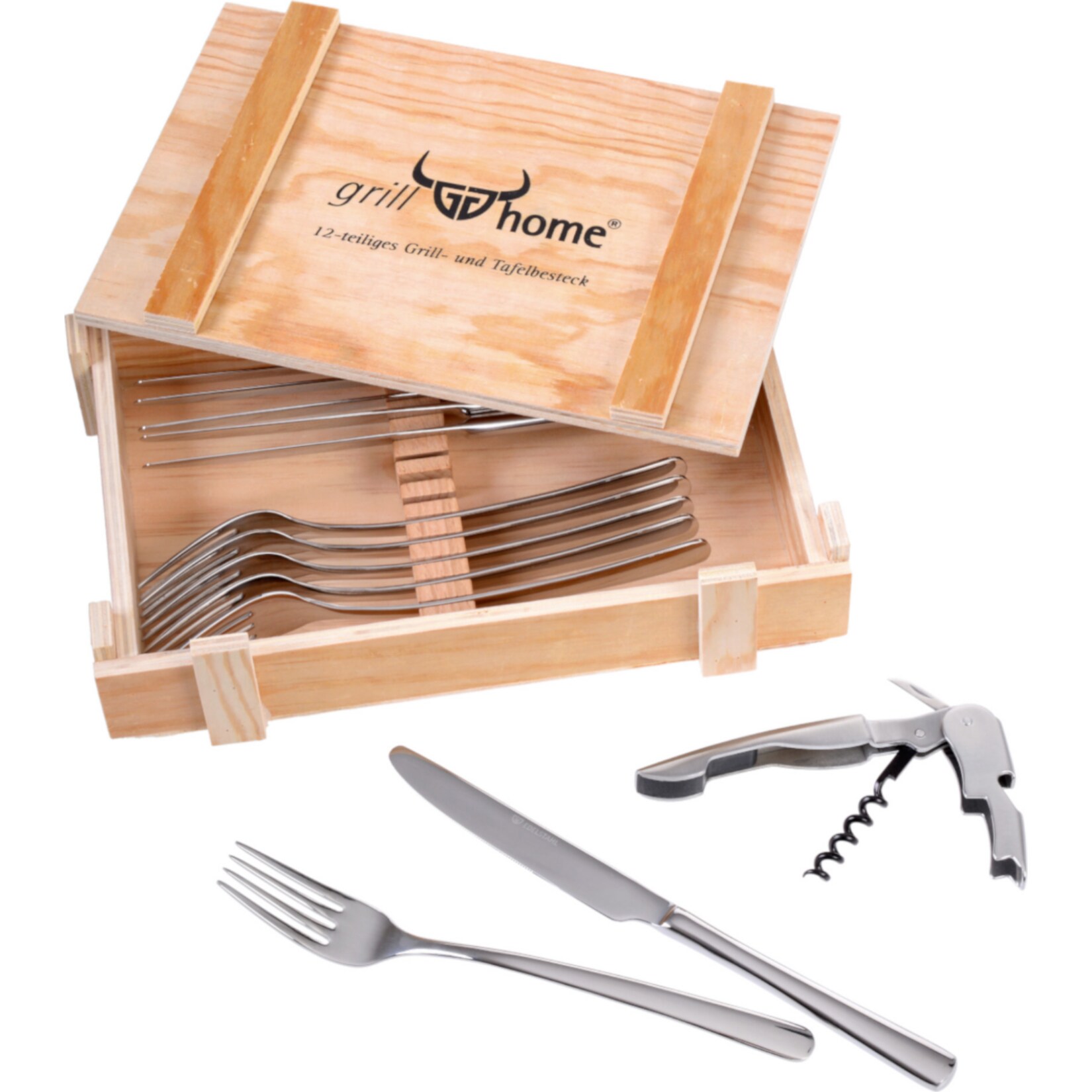 GR&Auml;WE Grill-/Tafelbesteck in Holzkiste SYLT - Bild 1