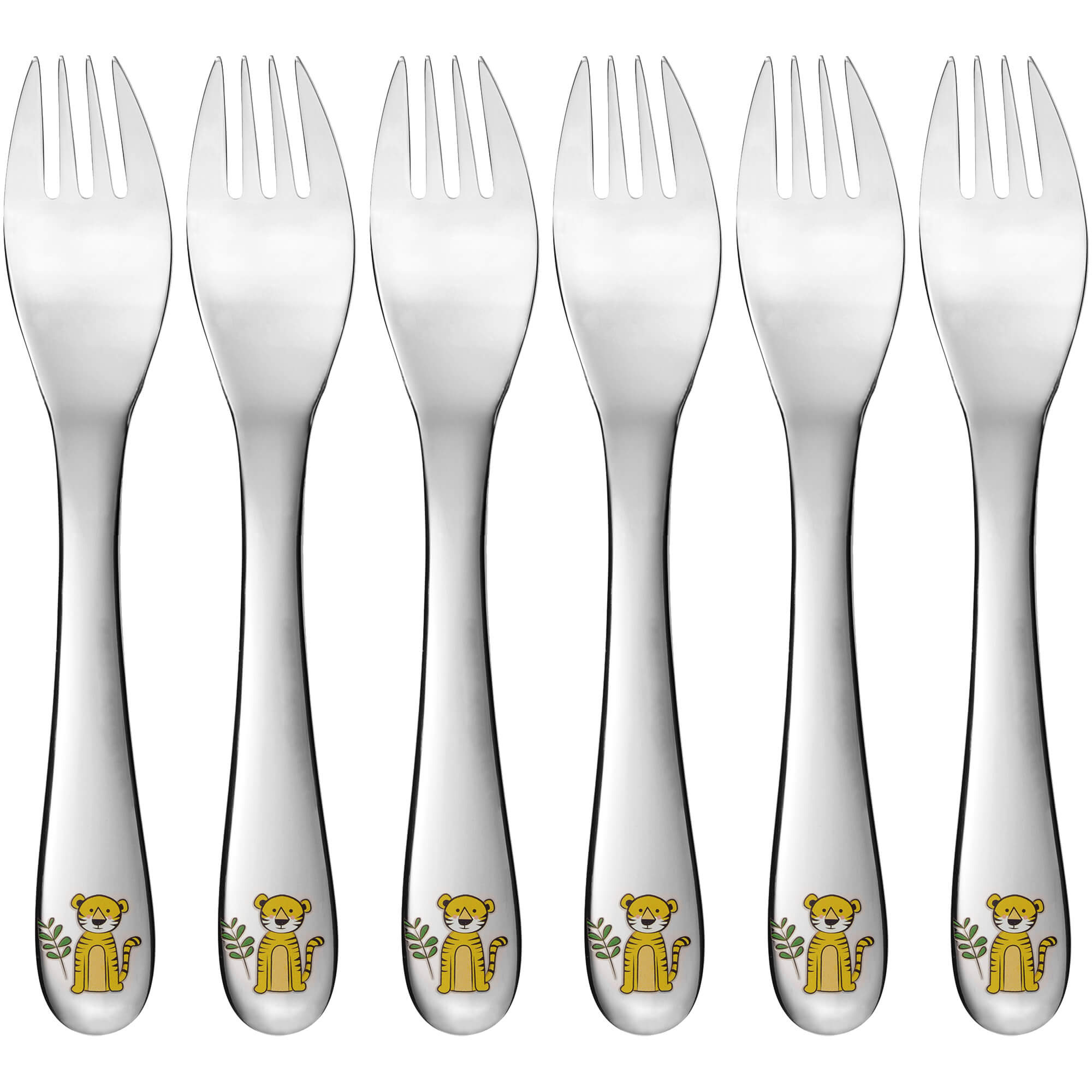 GR&Auml;WE Kindergabel, 6-teilig, Edelstahl Dschungel - Bild 1