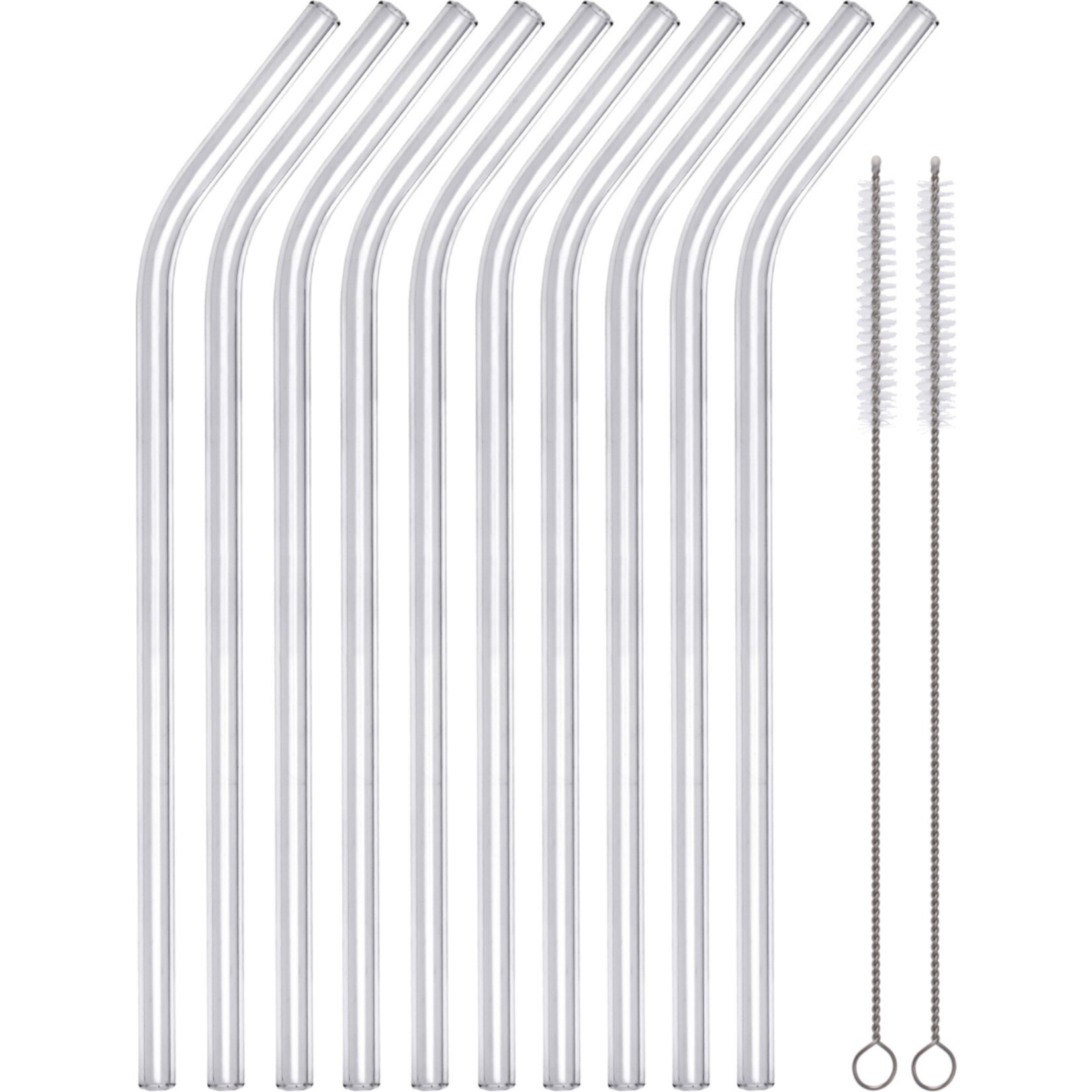 GR&Auml;WE Trinkhalm-Set 12-tlg., Hartglas - Bild 1