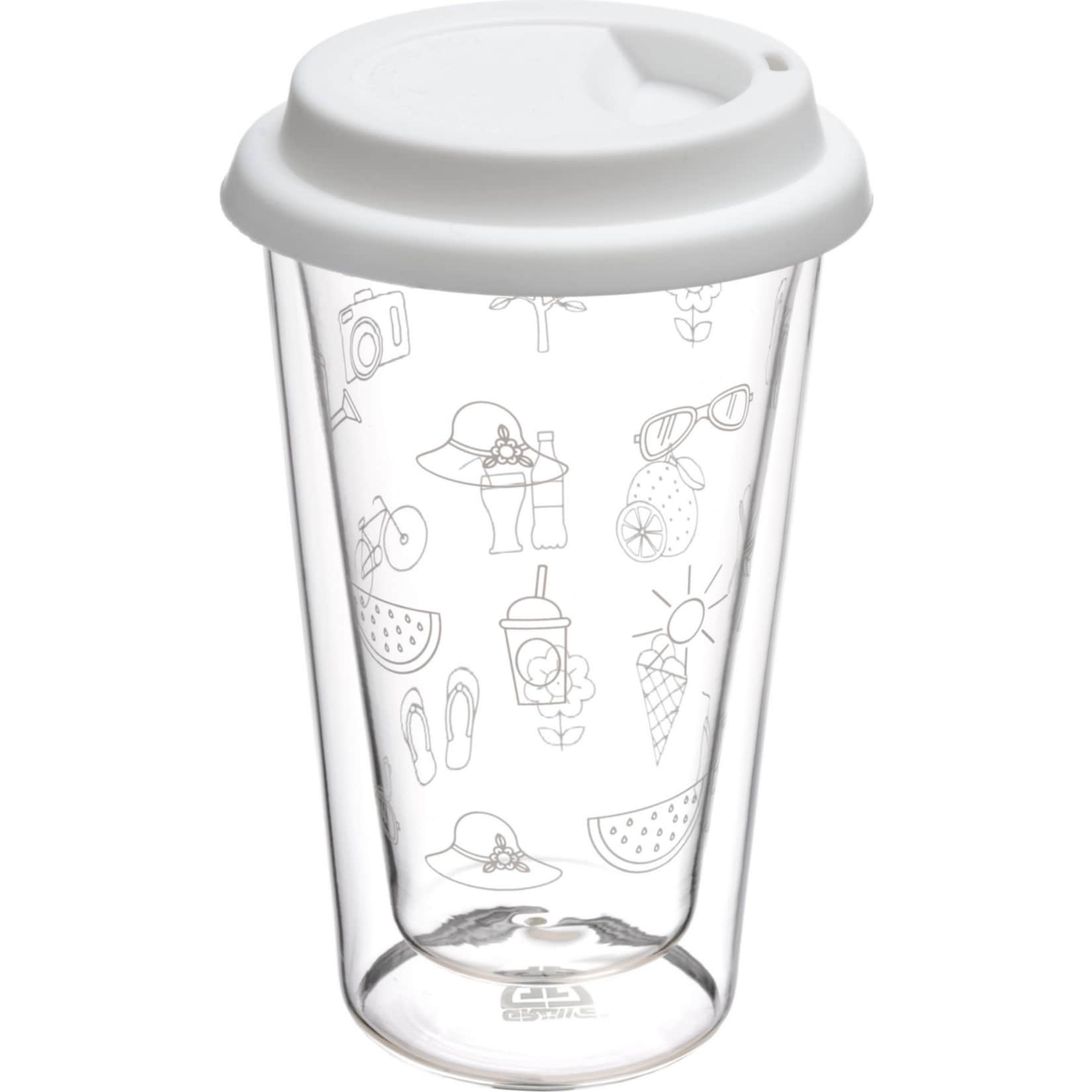 GR&Auml;WE Doppelglas-Becher mit Deckel - Bild 1