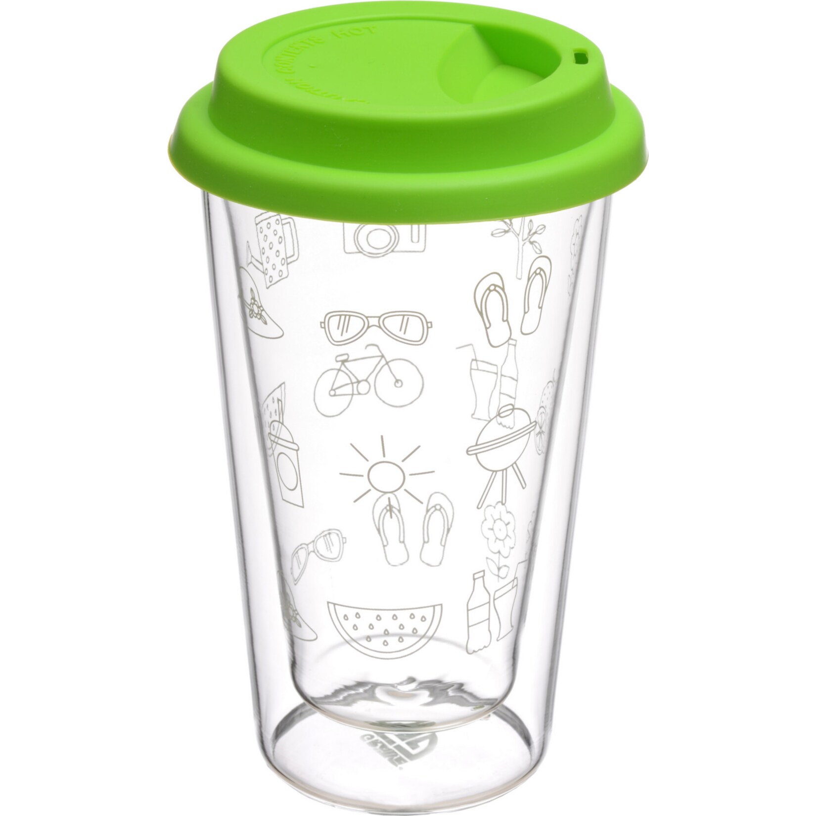 GR&Auml;WE Doppelglas-Becher mit Deckel - Bild 1