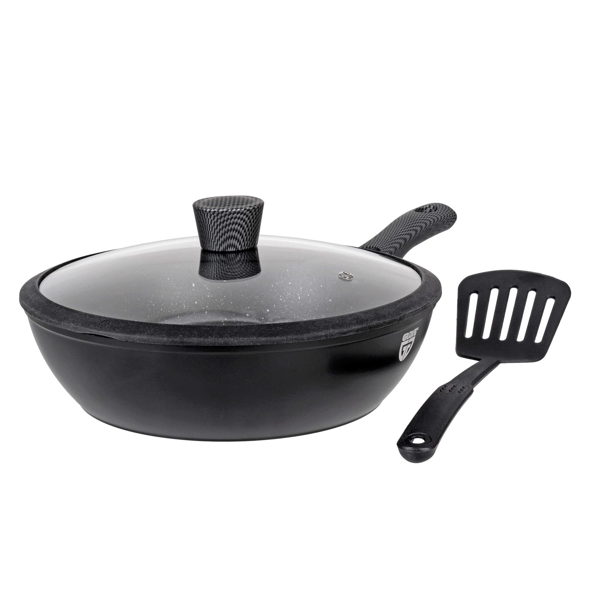 GR&Auml;WE Alu Pfanne 28 cm, abnehmbarer Griff mit Pfannenwender Alu-Line - Bild 1