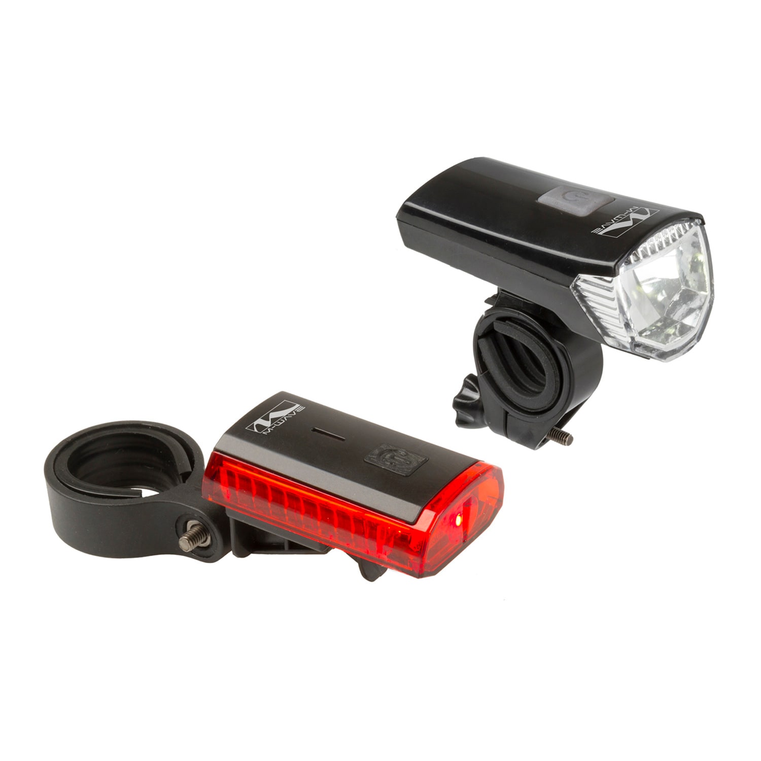 M-Wave Atlas K 11 Akkulampen Set LED Fahrradlampe Fahrradlicht StVZO Fahrrad Lampe USB - Bild 1