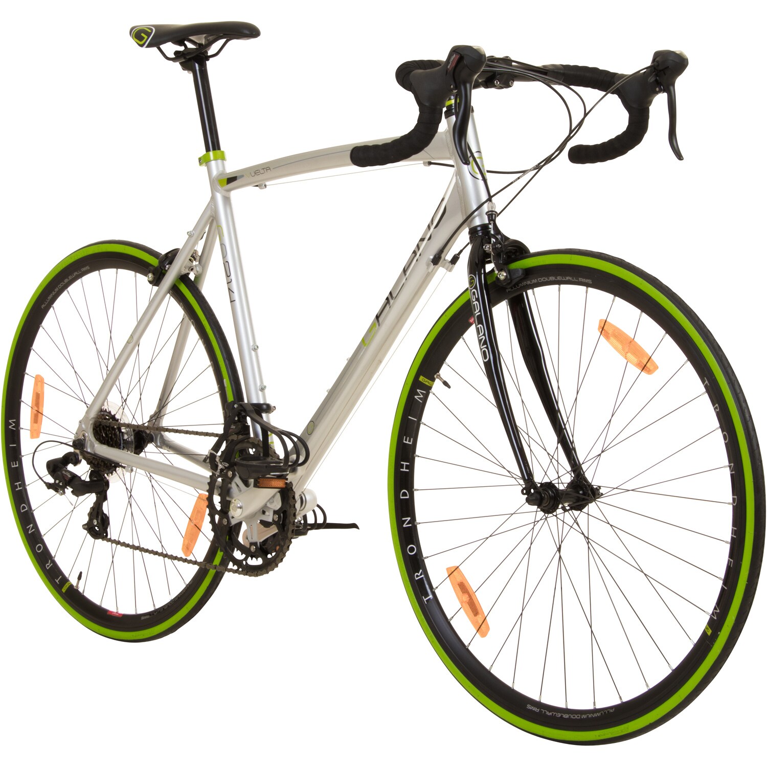 Galano Vuelta STI Rennrad 28 Zoll Damen Herren ab 150 cm Fahrrad Fitnessrad 14 G&auml;nge grau/gr&uuml;n 59 cm - Bild 1