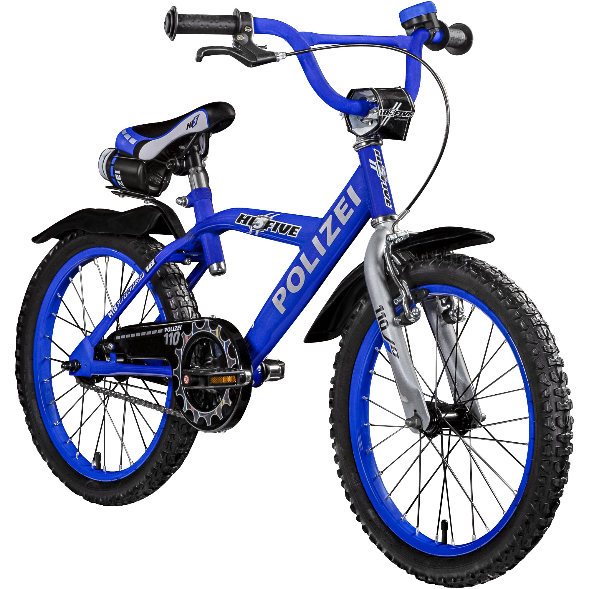 Hi5 18 Zoll Kinderfahrrad Fahrrad Kinderr&auml;der 115 - 130 cm ab 5 Jahre Polizei - Bild 1