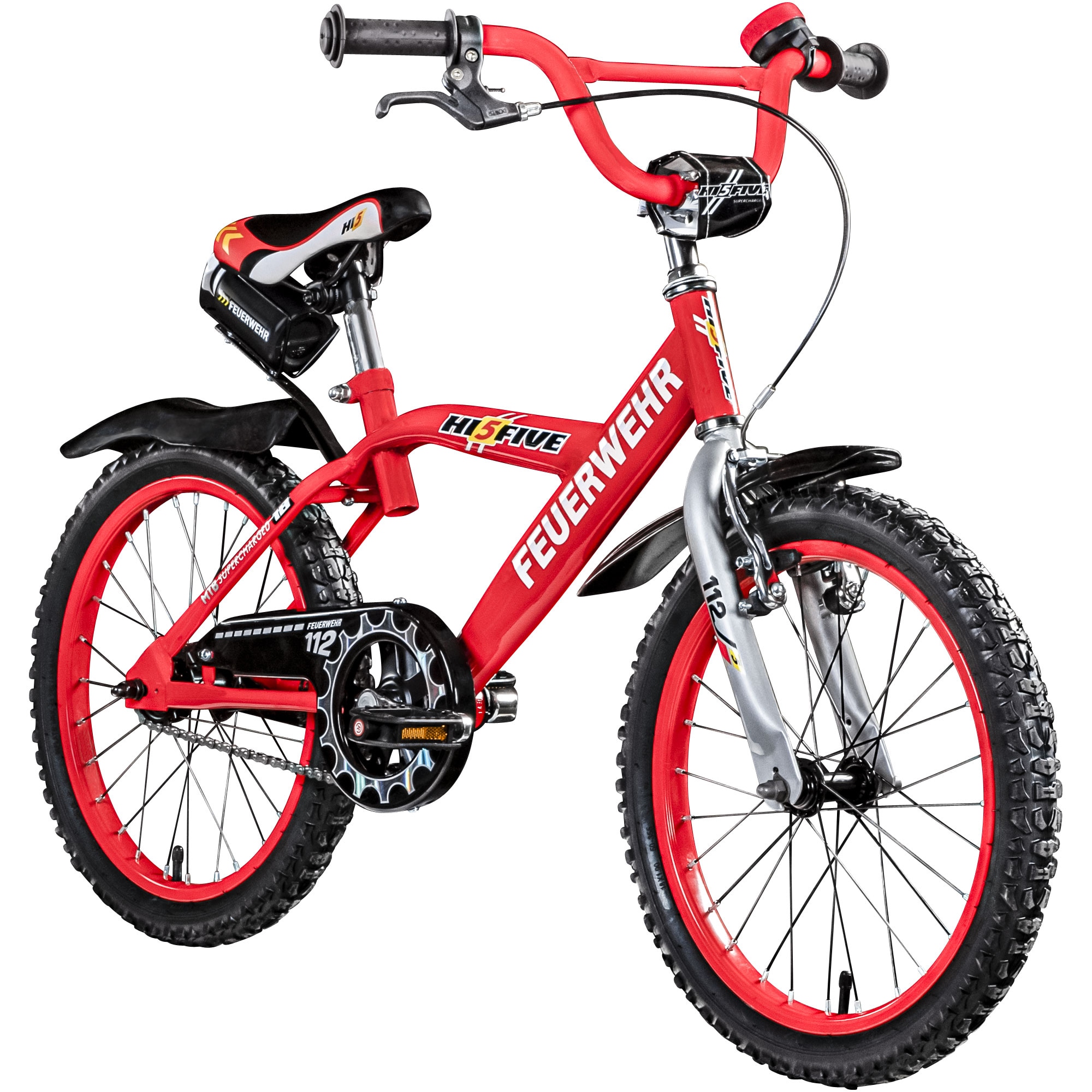 Hi5 Polizei Feuerwehr 18 Zoll Kinderfahrrad Fahrrad Kinderr&auml;der 5 Jahre M&auml;dchenfahrrad Jungenfahrrad - Bild 1
