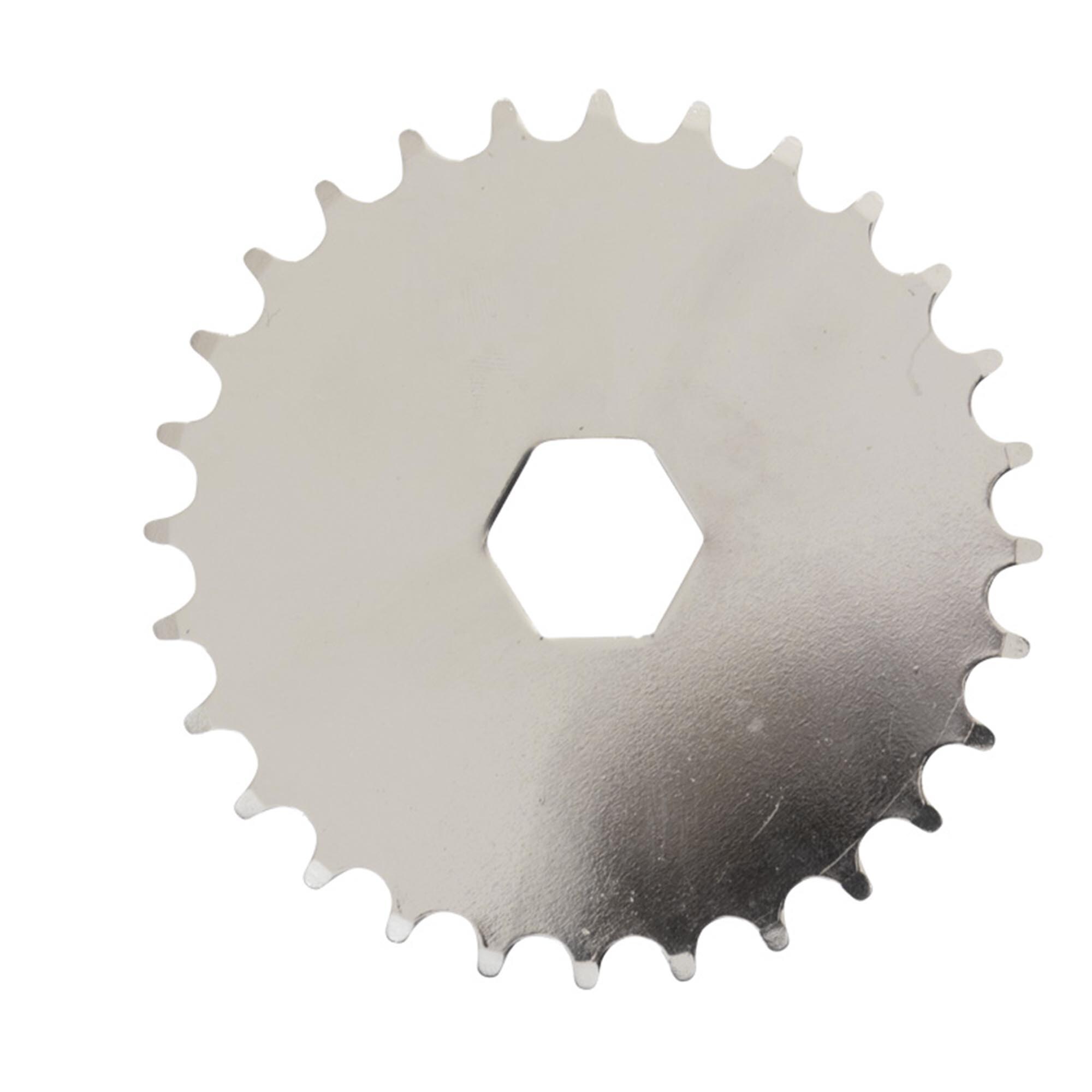 Hi5 Kettenblatt Fahrrad 28 Z&auml;hne einteilig f&uuml;r Kinderfahrrad Singlespeed Kurbelblatt BMX Kinderrad silber - Bild 1