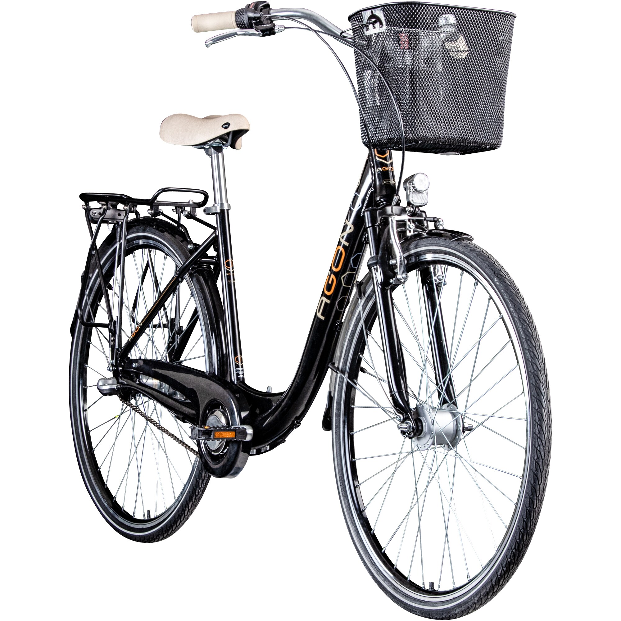 Agon City Life Damenfahrrad 28 Zoll 700c Fahrrad f&uuml;r Damen schwarz - Bild 1