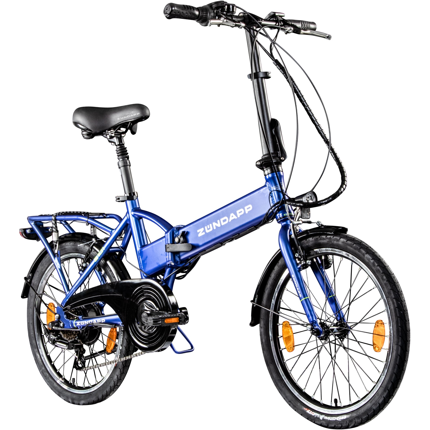 Z&uuml;ndapp Z101 20 Zoll Elektro Klapprad f&uuml;r Erwachsene 150 - 180 cm 6 Gang E Klappfahrrad E Bike Faltrad Pedelec StVZO blau - Bild 1