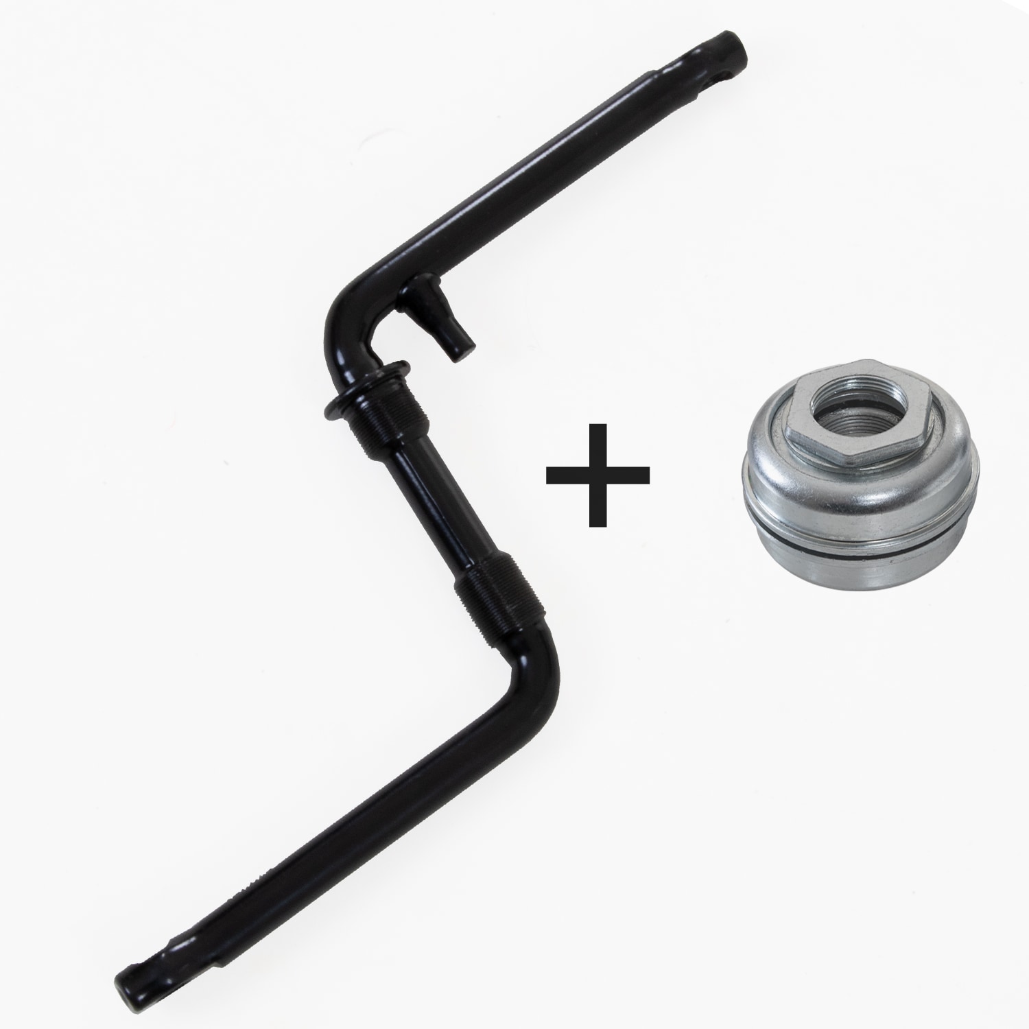 deTox BMX Kurbel Fahrrad Kurbelgarnitur Fahrradkurbel Fauber schwarz mit US-BB Lager - Bild 1