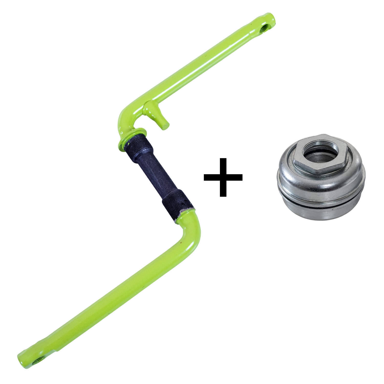 deTox BMX Fahrrad Kurbel 170 mm 20 Zoll Tretkurbel Fahrradkurbel einteilig Fauber gr&uuml;n mit US-BB Lager - Bild 1