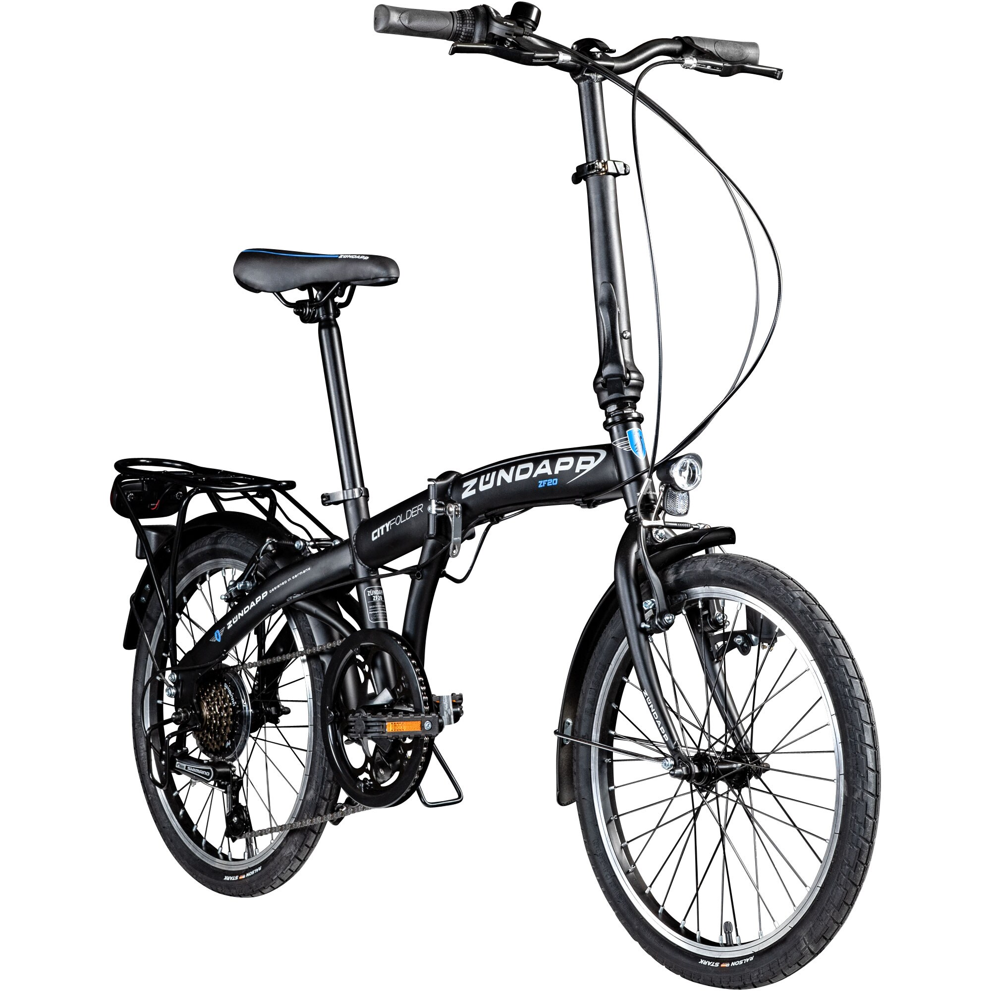 Z&uuml;ndapp ZF20 Speed Folder 20 Zoll Klapprad Faltrad Stadtrad Fahrrad faltbar Klappfahrrad StVZO - Bild 1