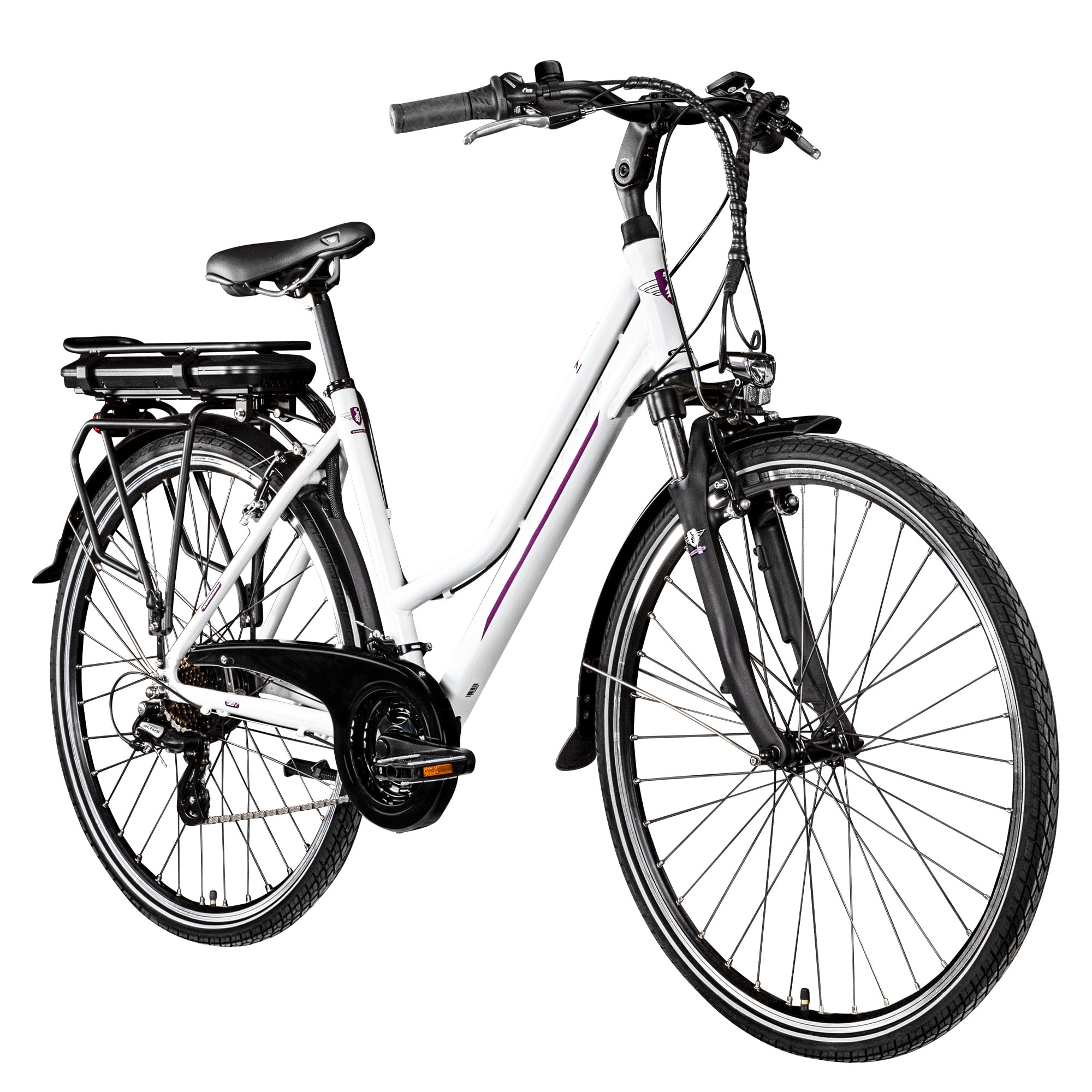 Z&uuml;ndapp Z802 E Bike Trekkingrad Damen ab 160 cm mit Nabenmotor Pedelec Trekking Fahrrad mit 21 Gang und Beleuchtung StVZO - Bild 1